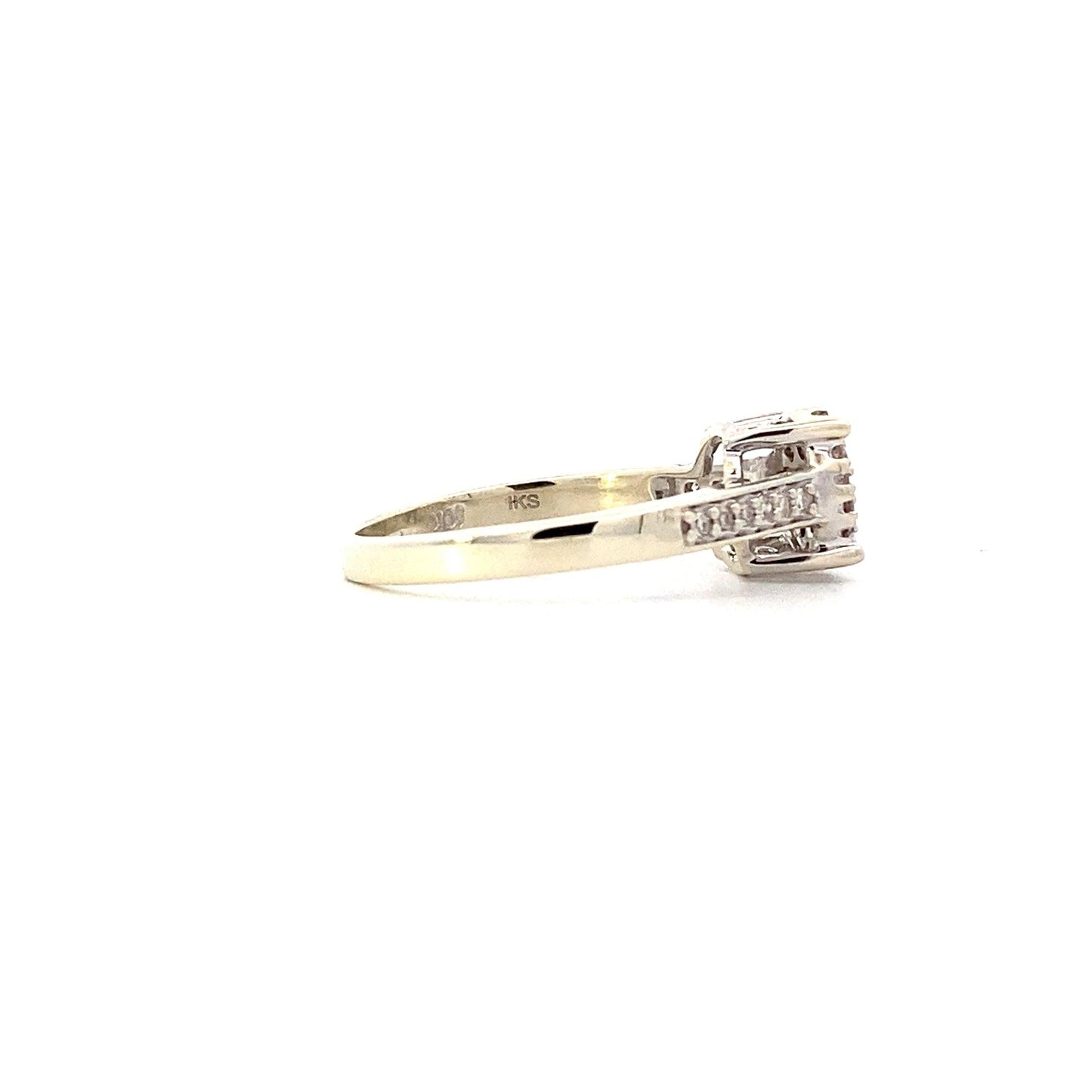 Anillo de diamantes para mujer en oro blanco de 10 quilates - 0.49ct