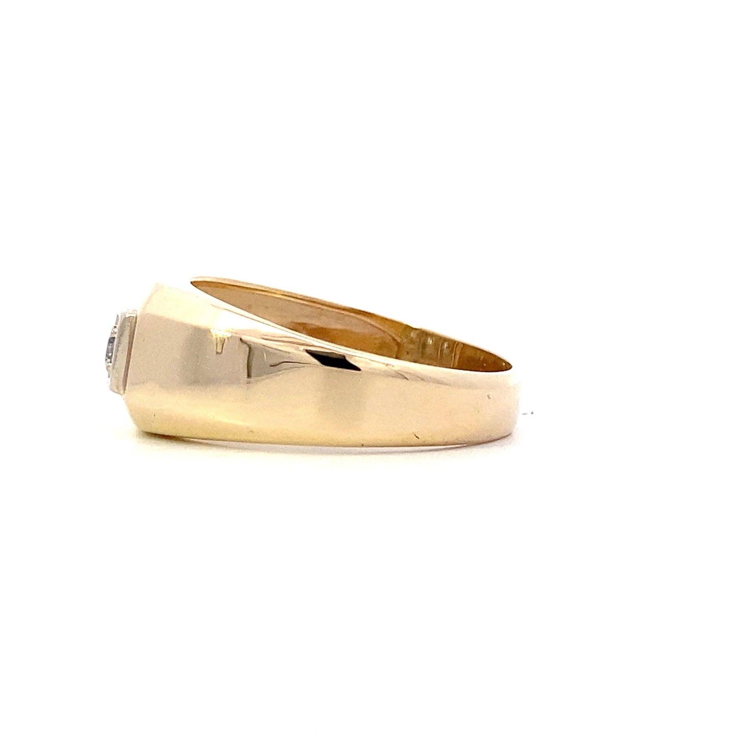 Anillo de diamantes para hombre en oro amarillo de 14 quilates - 0.21ct