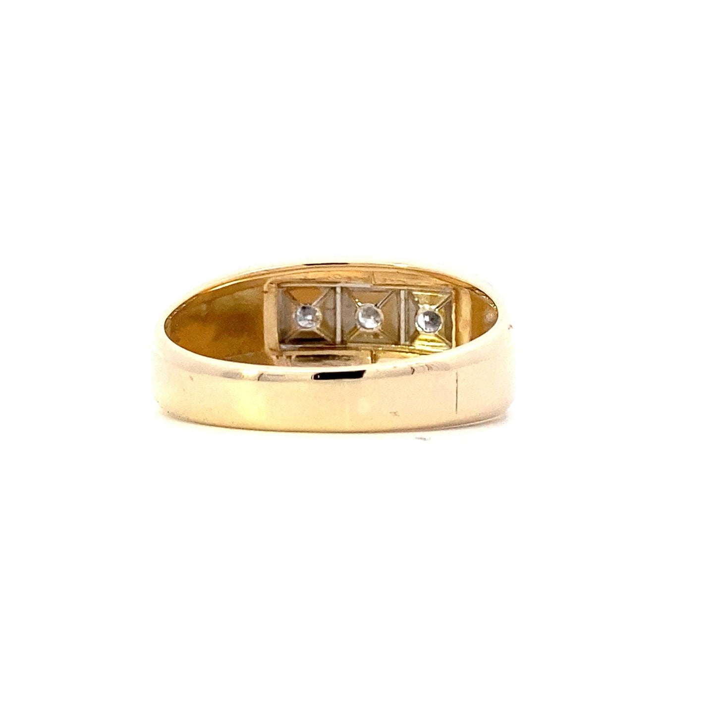 Anillo de diamantes para hombre en oro amarillo de 14 quilates - 0.21ct