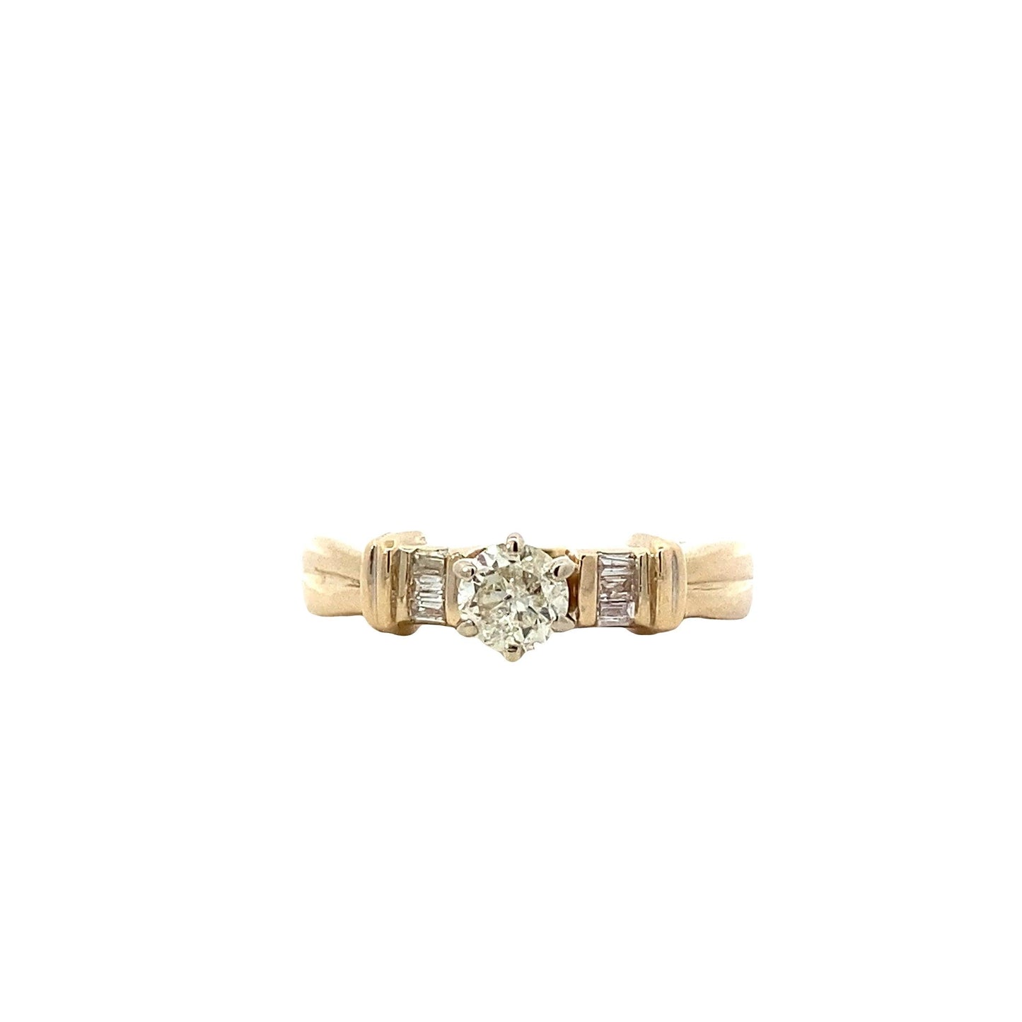 Anillo de diamantes para mujer en oro amarillo de 14 quilates - 0.51ct