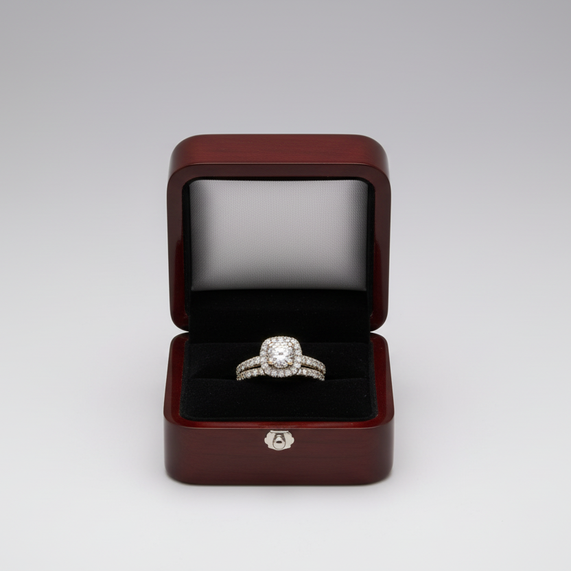 14K White Gold Diamond Engagement & Wedding Ring Set - 2.0ct