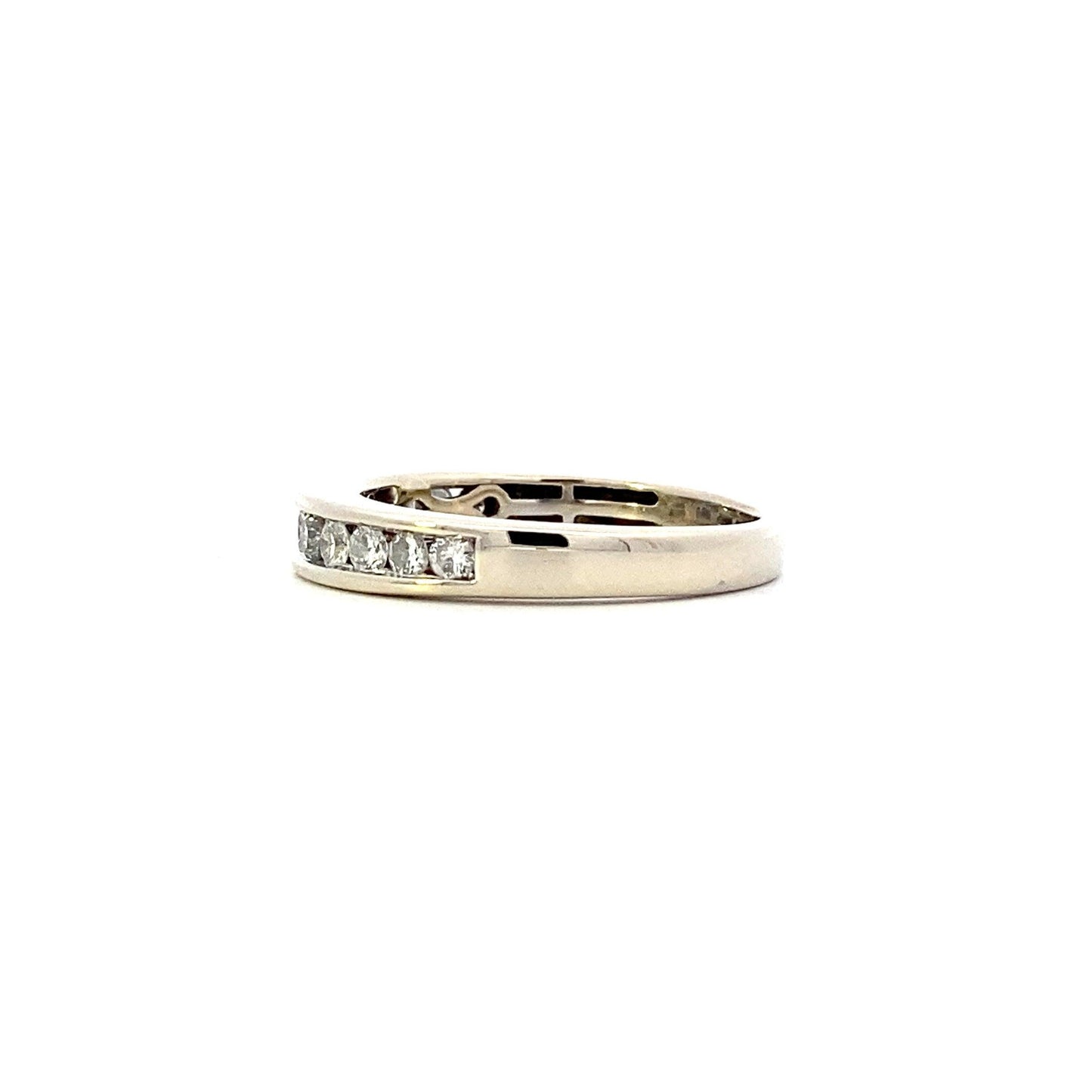 Anillo de diamantes para mujer en oro blanco de 14 quilates - 0.48ct