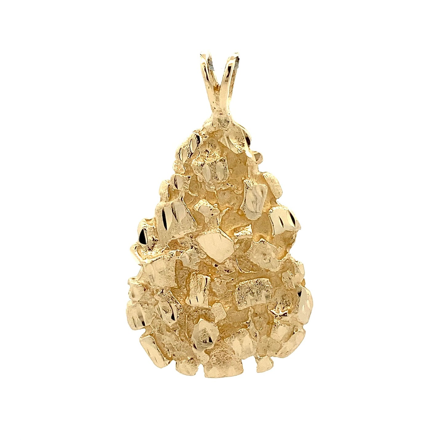 14K Yellow Gold Pear Nugget Pendant