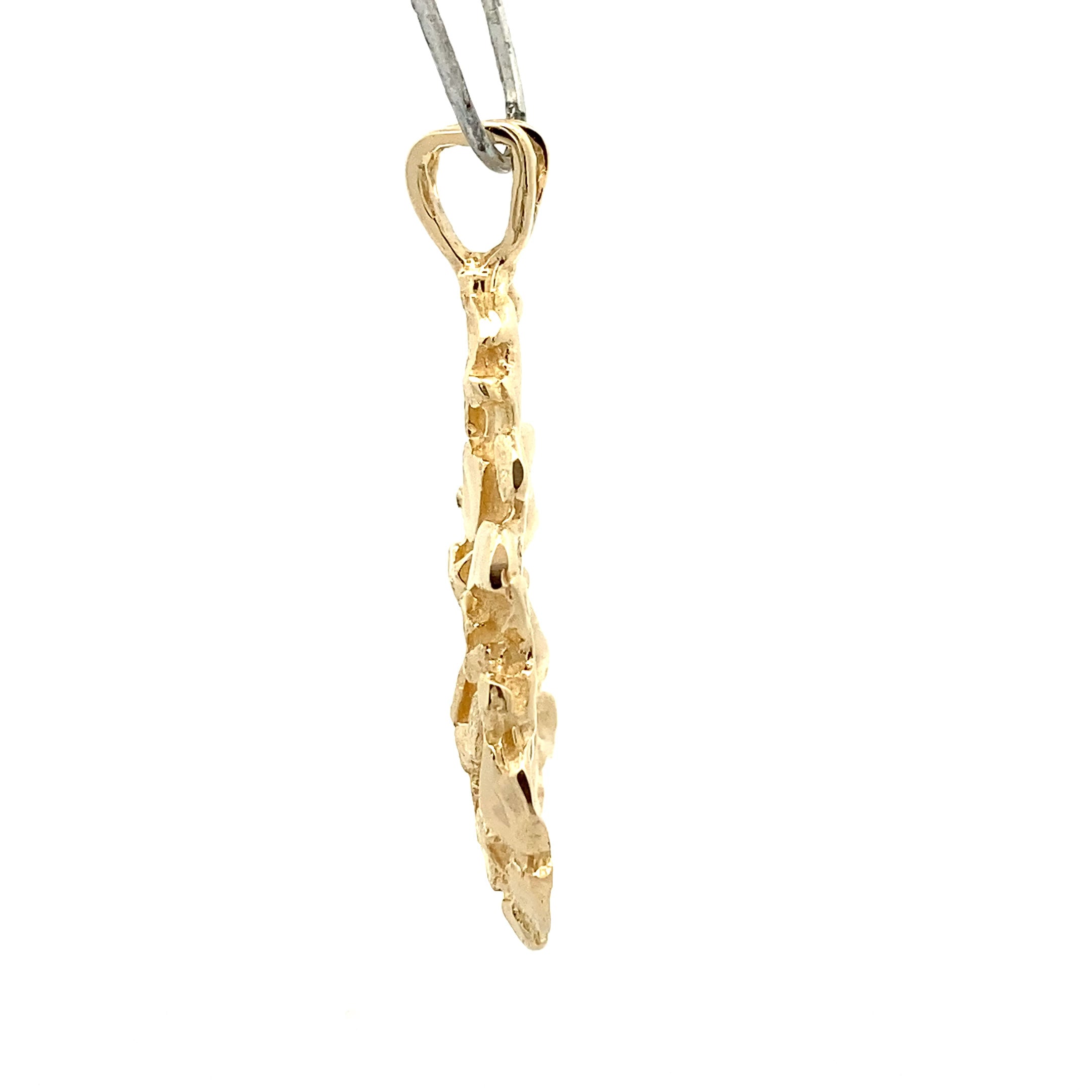 14K Yellow Gold Pear Nugget Pendant