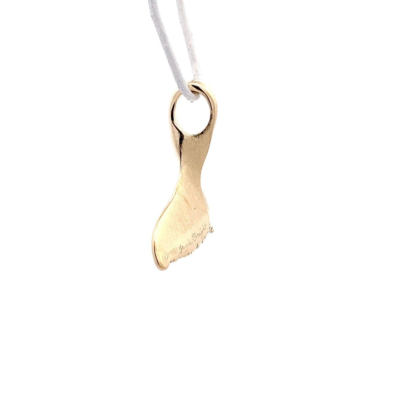 14K Yellow Gold Whale Tail Pendant