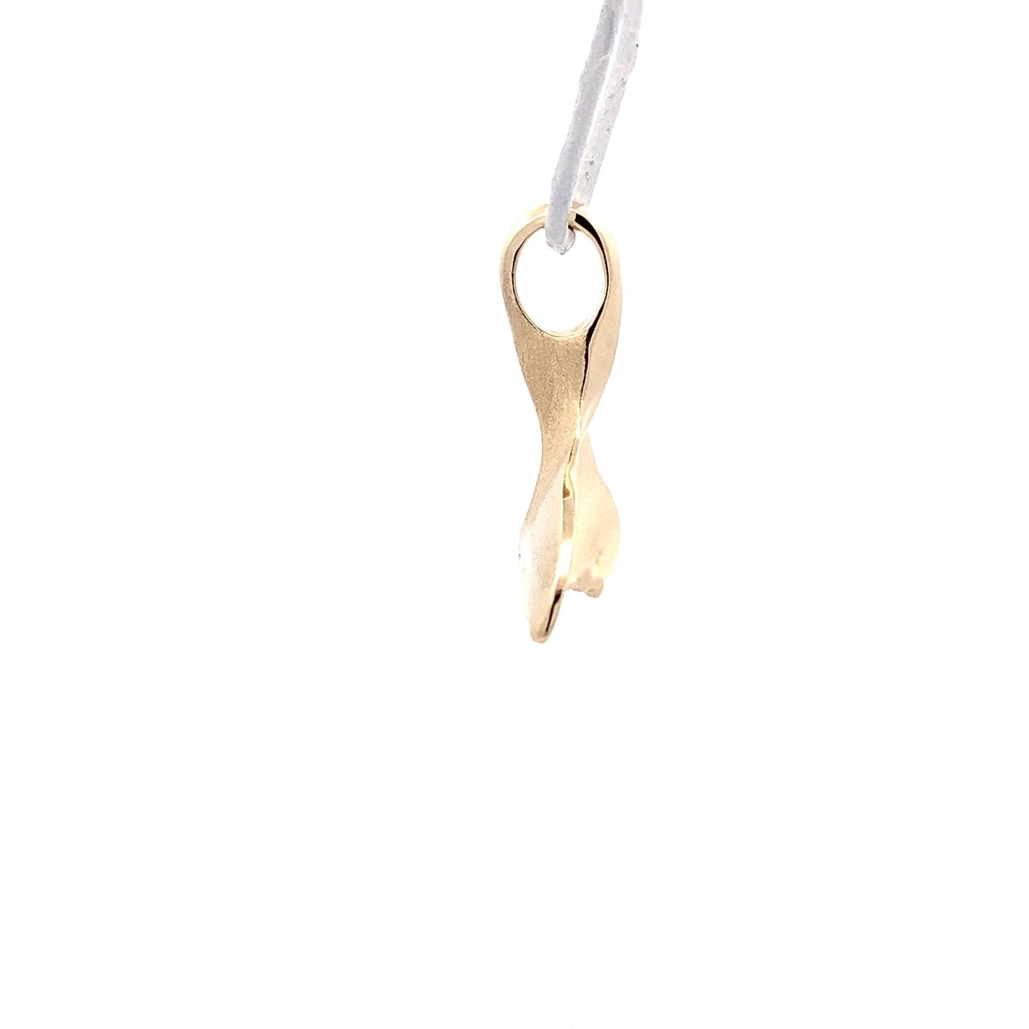 14K Yellow Gold Whale Tail Pendant