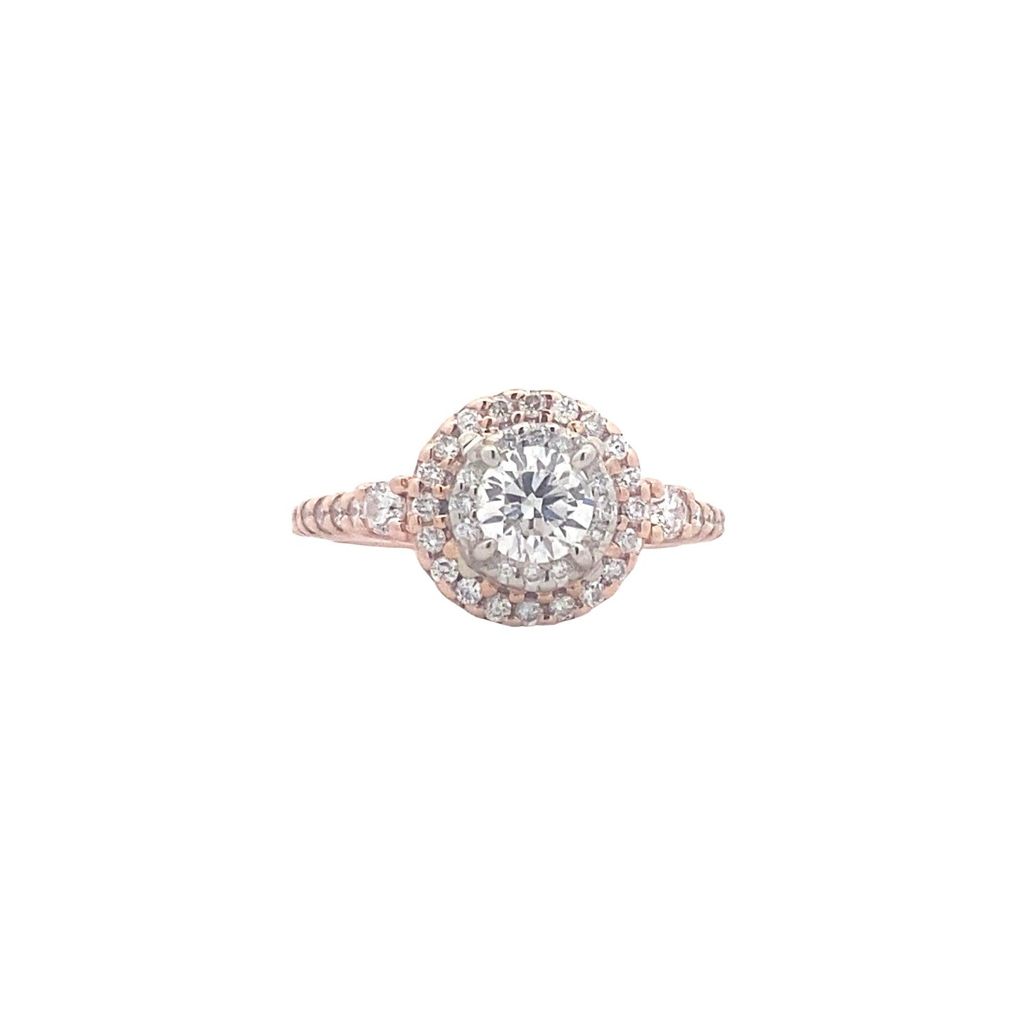 14K Rose Gold Diamond Women's Ring - 0.98ct