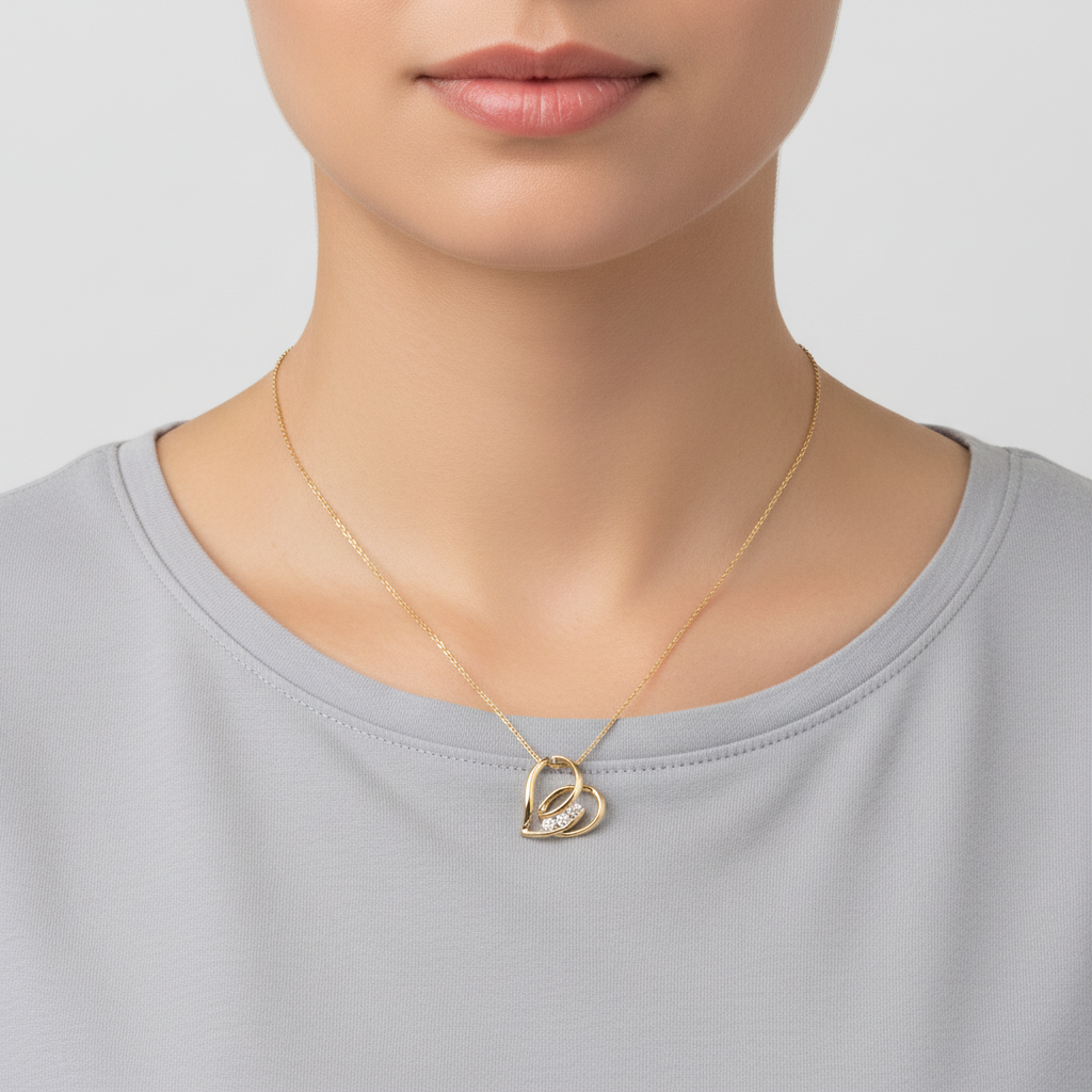 14K Yellow Gold Diamond Pendant - 0.21ct