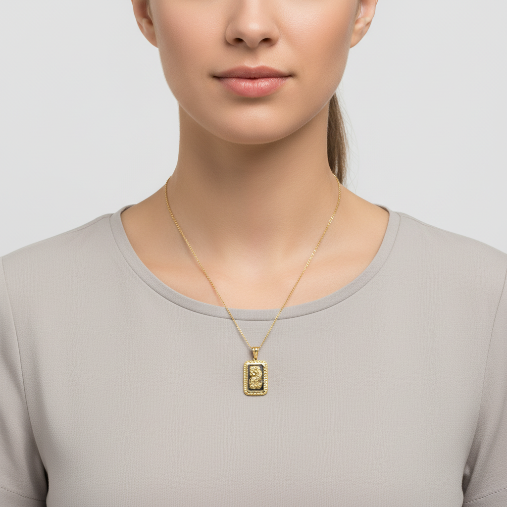 10K Yellow Gold Lady Fortuna Pendant