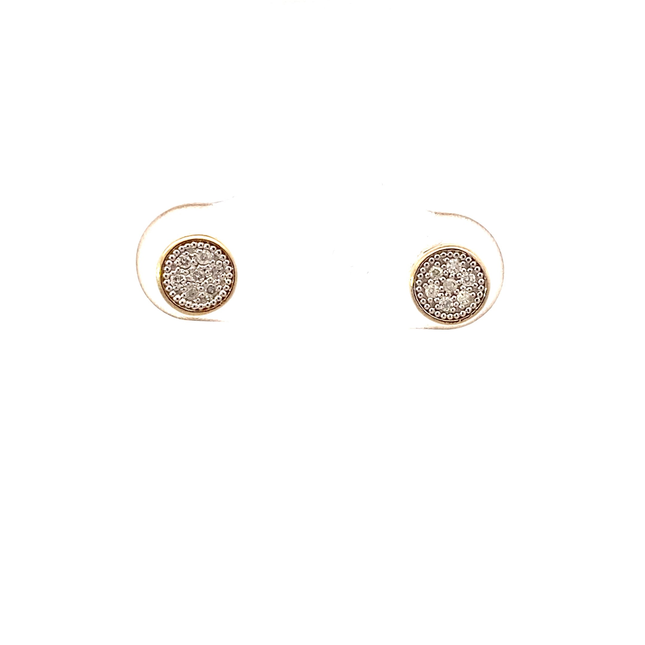 New 10K Yellow Gold Diamond Stud Earrings - 0.07ct