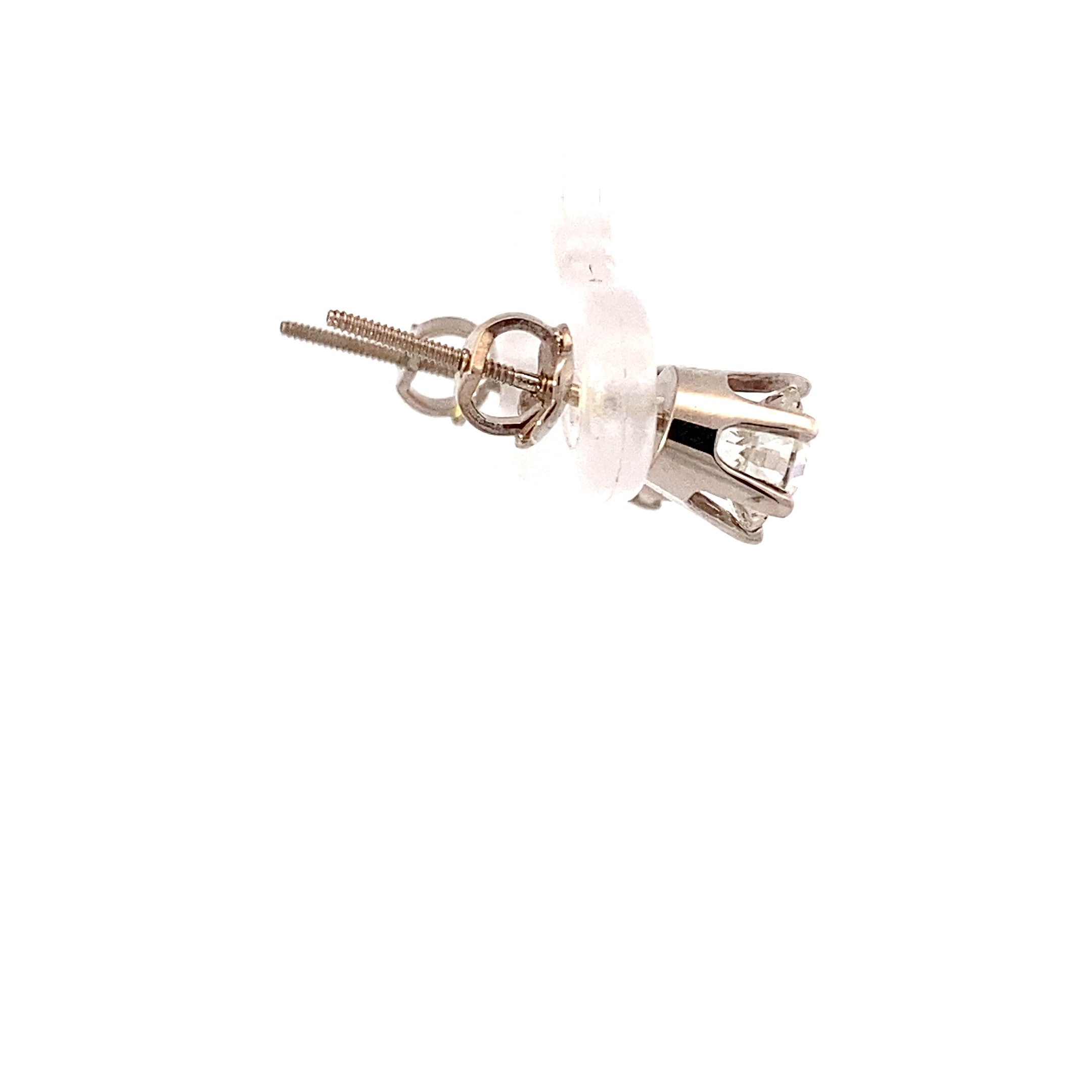 14K White Gold Diamond Solitaire Earrings - 1.30ct