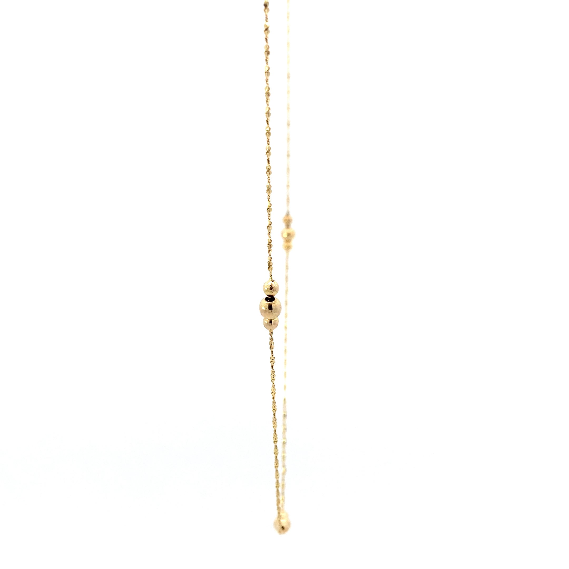 14K Yellow Gold Beaded Twisted Serpentine Chain