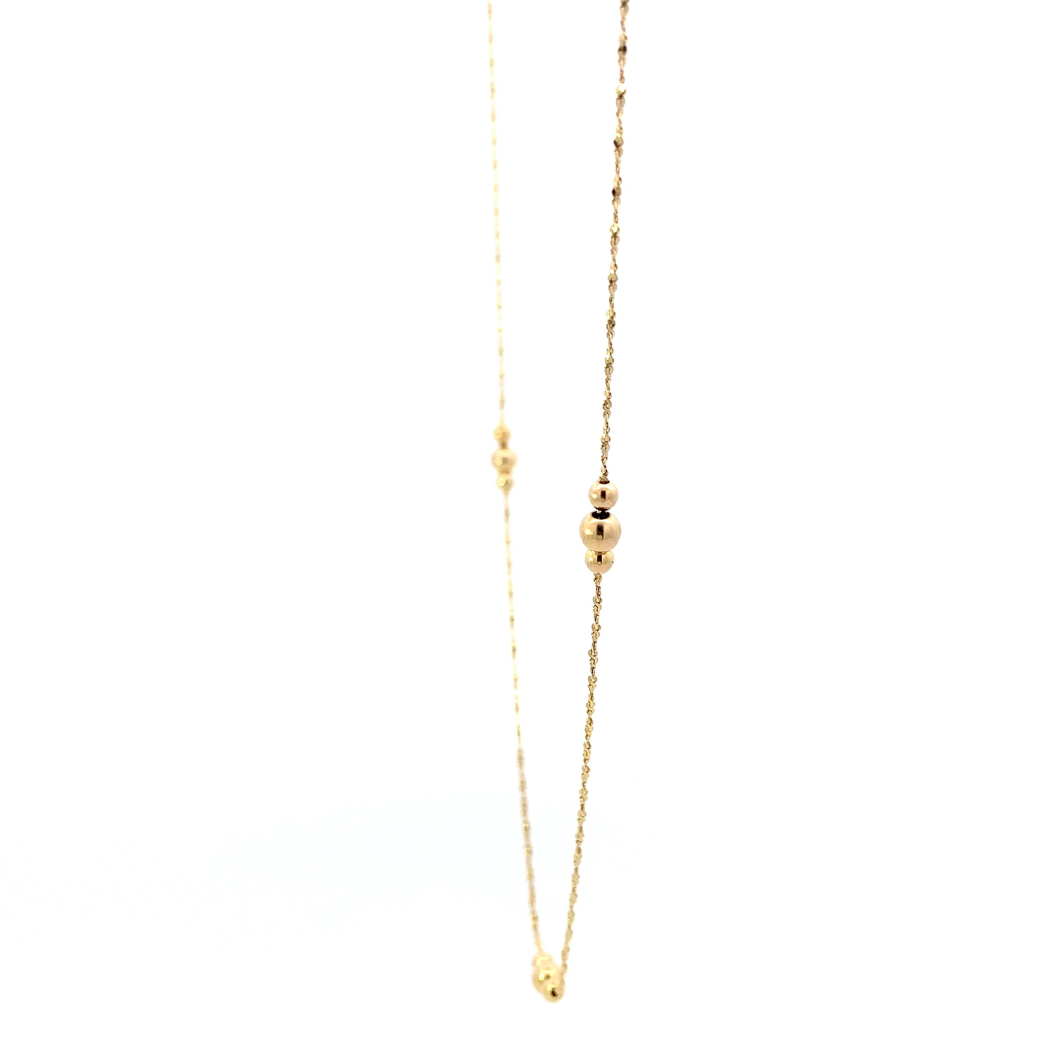 14K Yellow Gold Beaded Twisted Serpentine Chain
