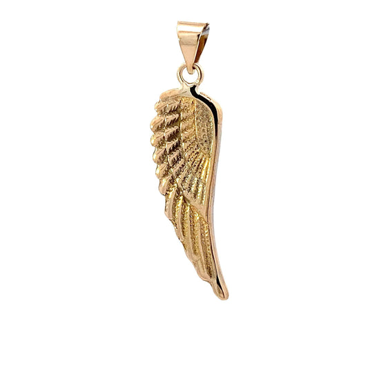 18K Yellow & White Gold Angel Wing Pendant
