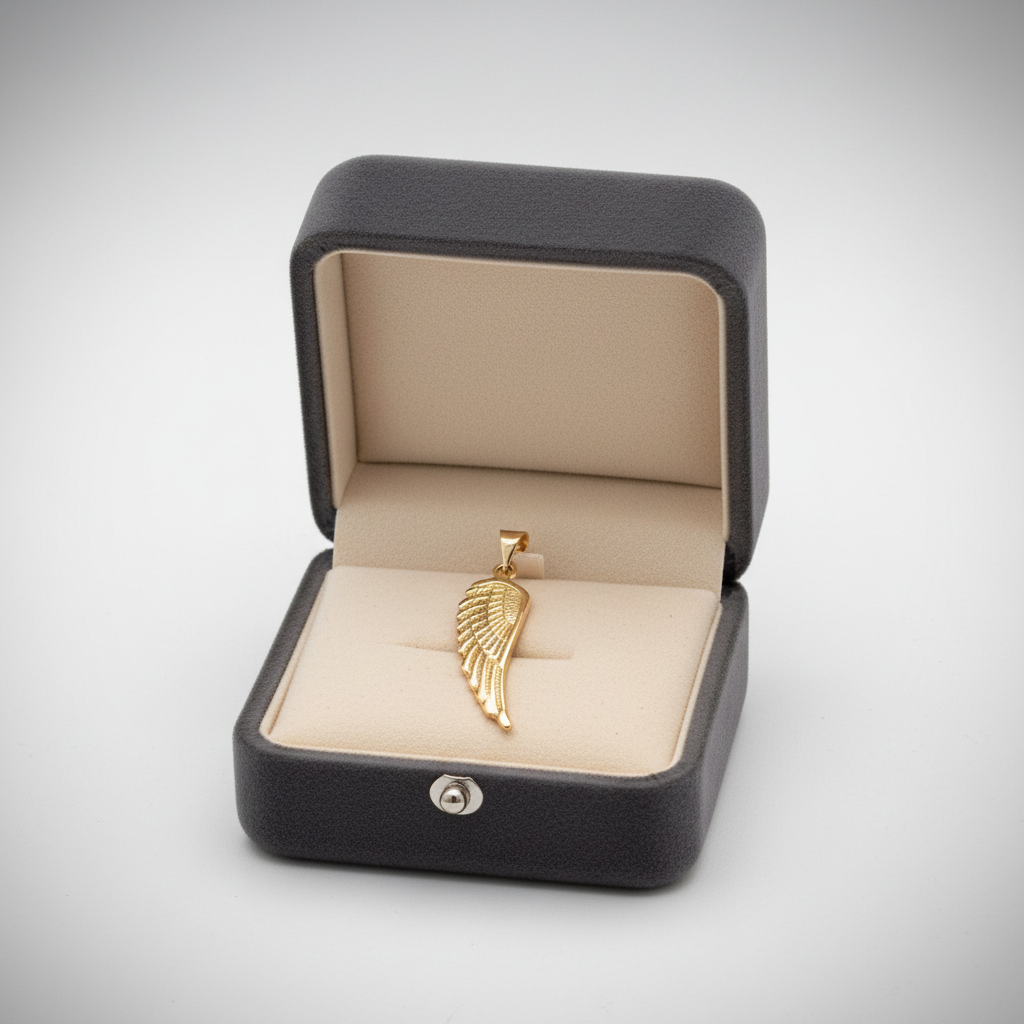 18K Yellow & White Gold Angel Wing Pendant