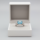 14K White Gold Blue Topaz Women's Diamond Ring - 0.36ct