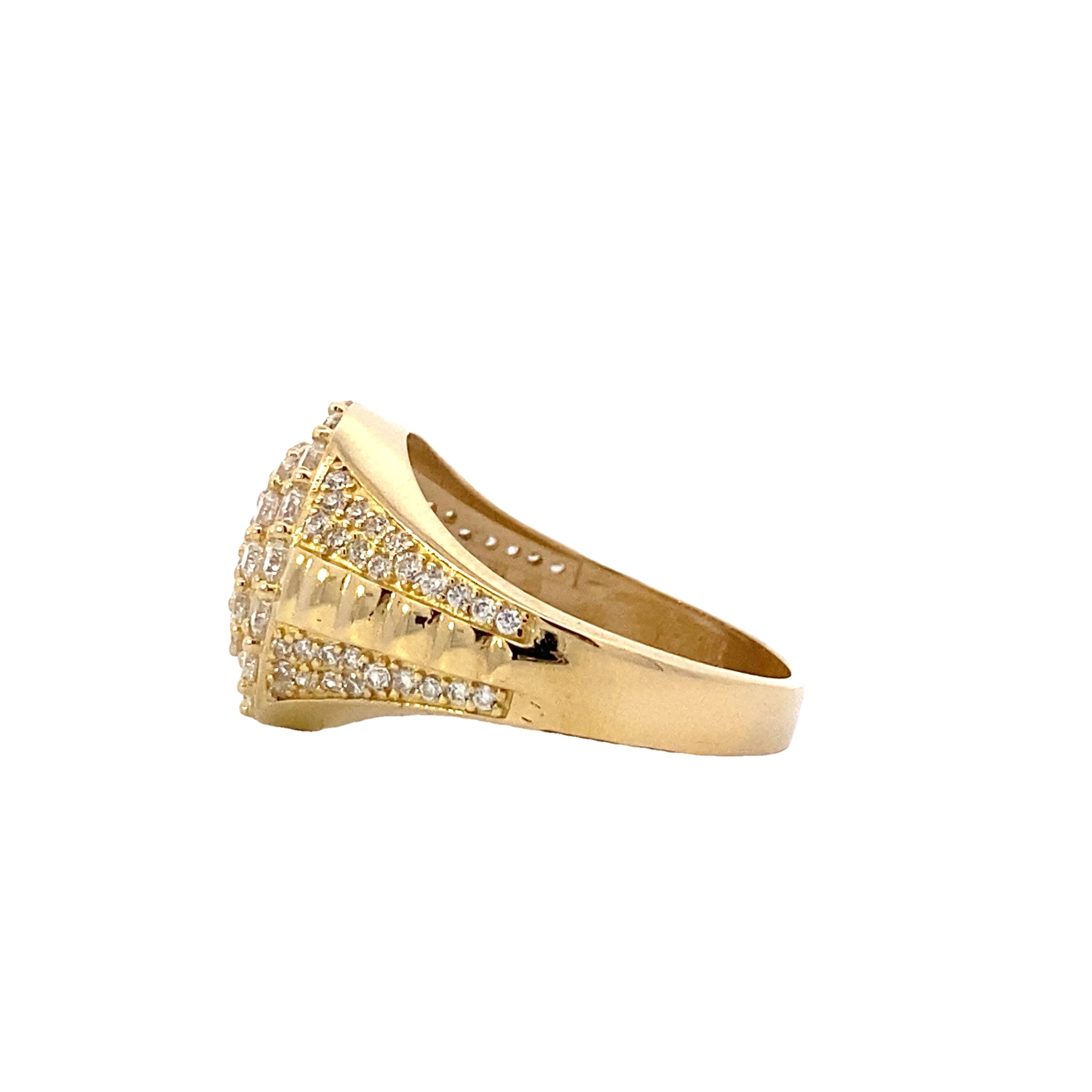 10K Yellow Gold CZ Rolex Ring