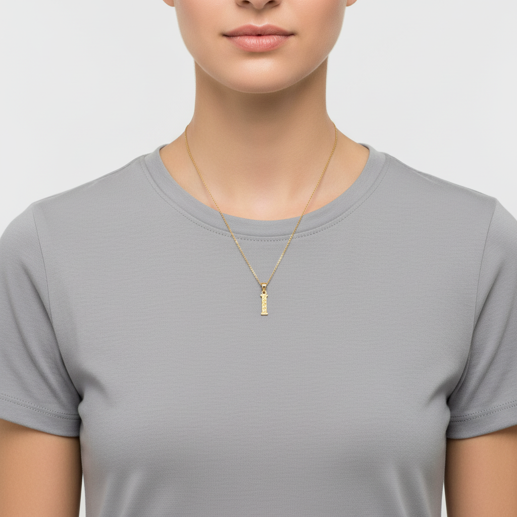 10K Yellow Gold Letter "I" Pendant