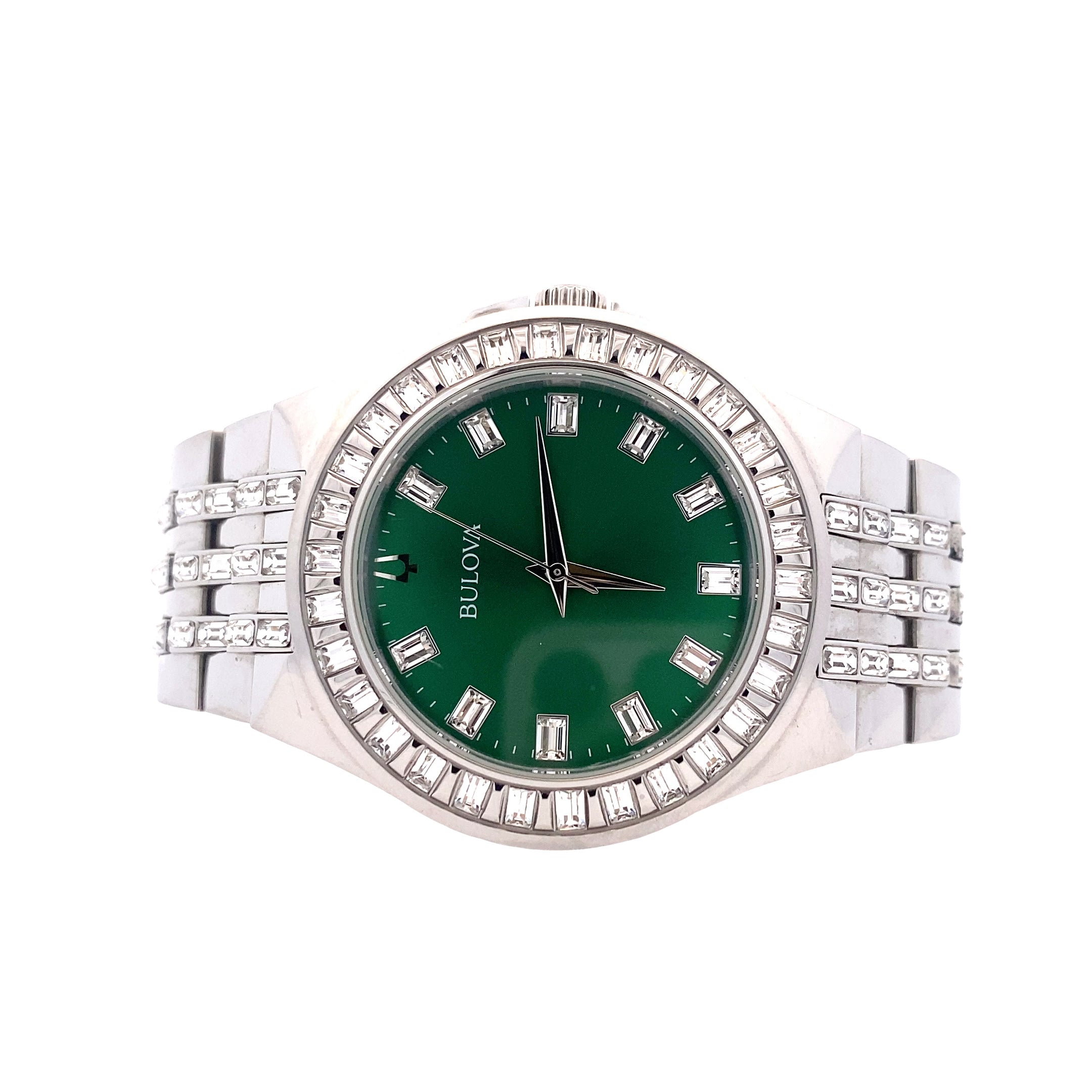Bulova Crystal Quartz Green Dial Men's Watch 96A253