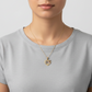 New 14K Tri-Color Gold "15" Dove & Flower Heart Pendant