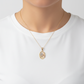 New 14K Tri-Color Gold Oval "15" Anos & Bird Pendant