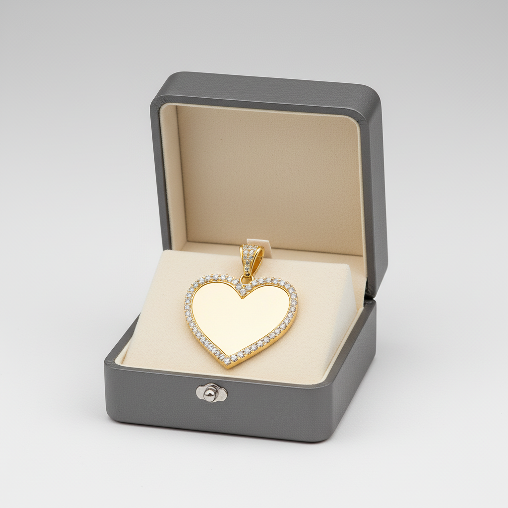 10K Yellow Gold CZ Heart Pendant