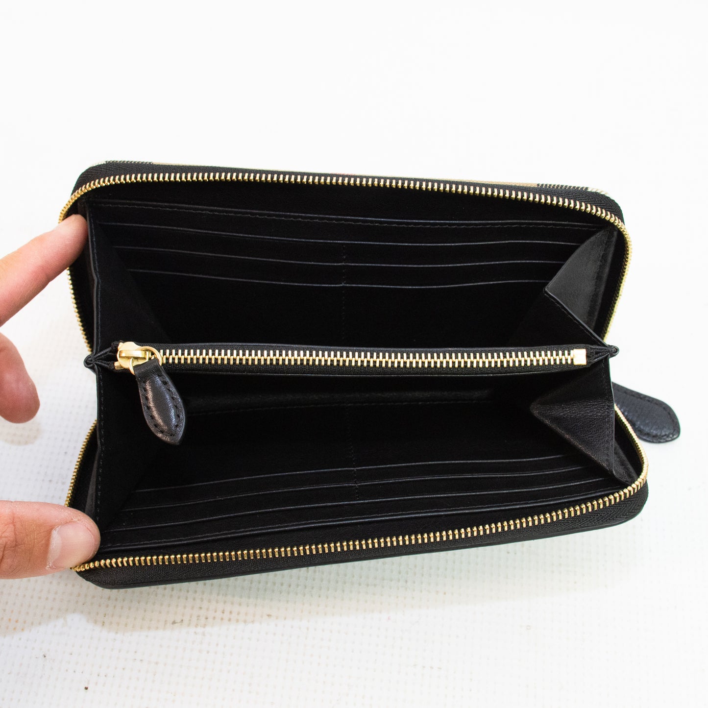 Burberry Elmore Plaid Leather Print Continental Zip Around Wallet