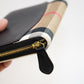 Burberry Elmore Plaid Leather Print Continental Zip Around Wallet