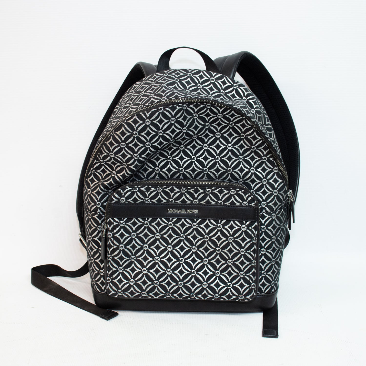 Michael Kors Grapick Black/Silver Signature Backpack - 37F4LCOB8U