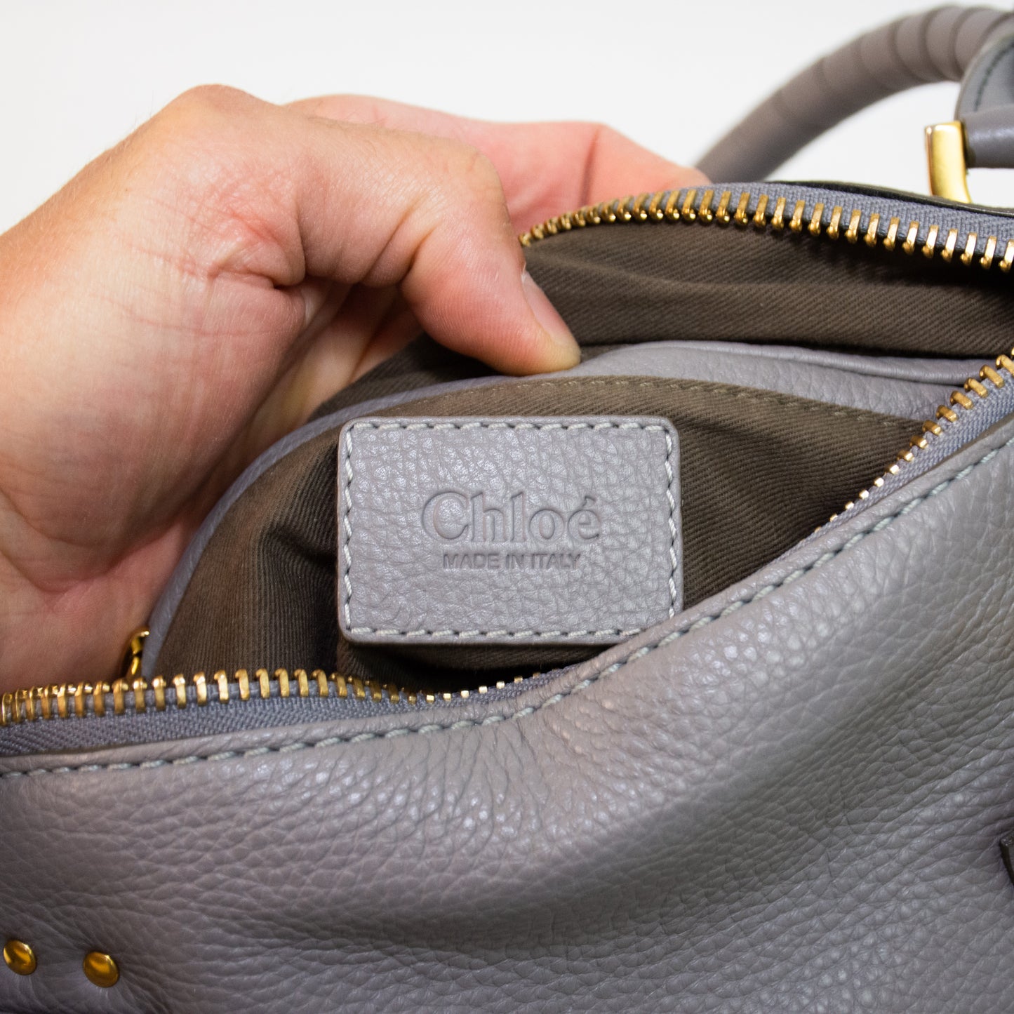 Chloe Net Sustain Marcie Small Textured Leather Tote