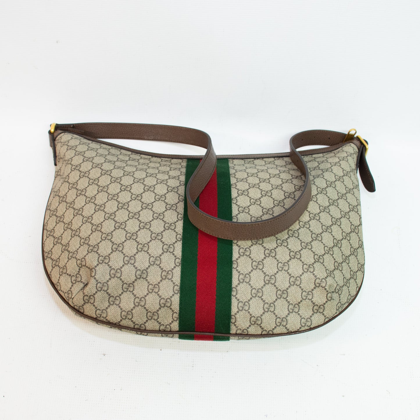 Gucci Ophidia GG Supreme Large Canvas Leather Shoulder Bag