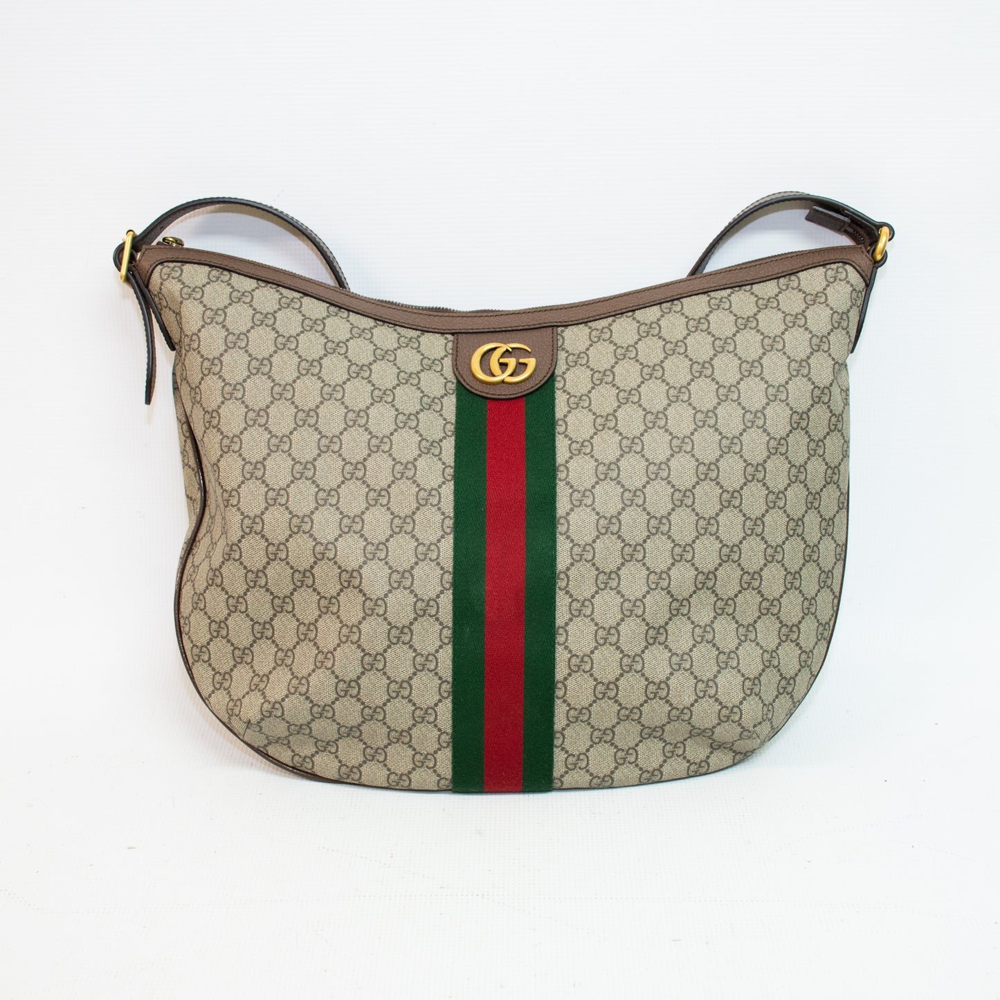 Gucci Ophidia GG Supreme Large Canvas Leather Shoulder Bag