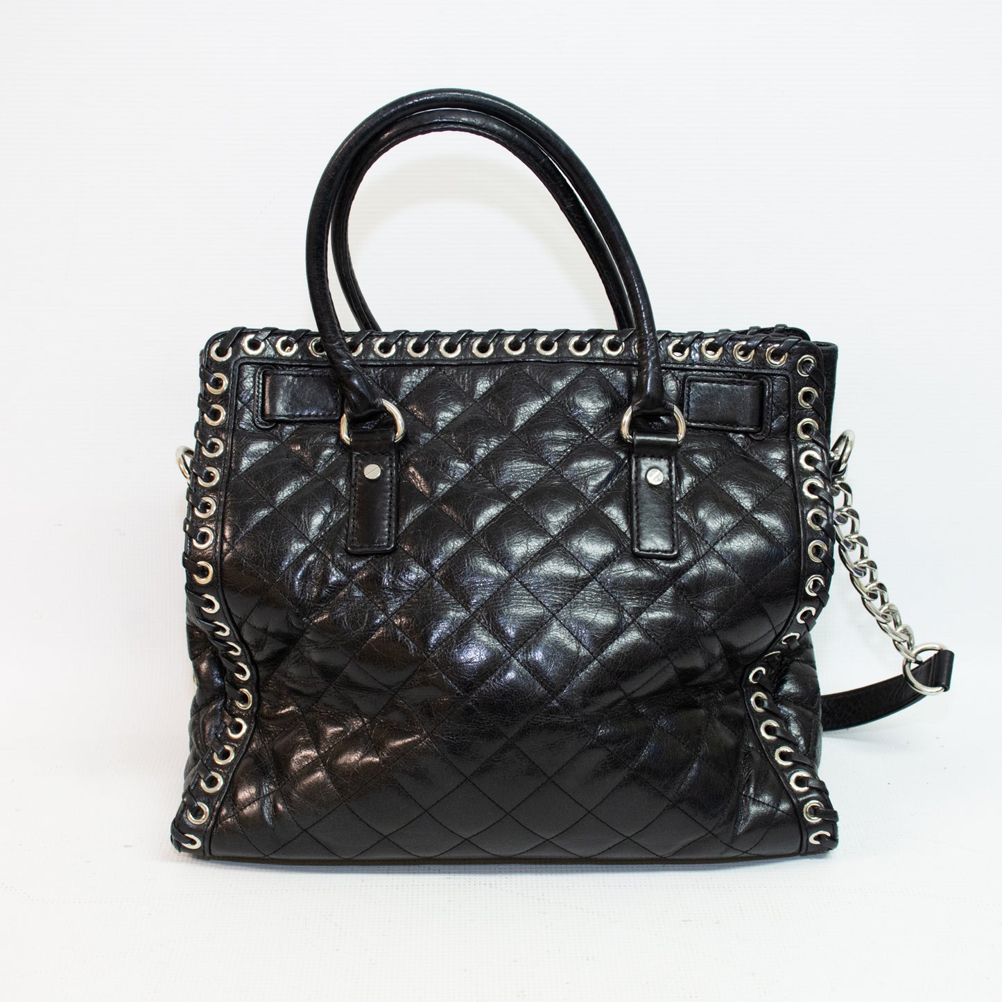 Michael Kors Black Large Hippie Grommet Hamilton Satchel
