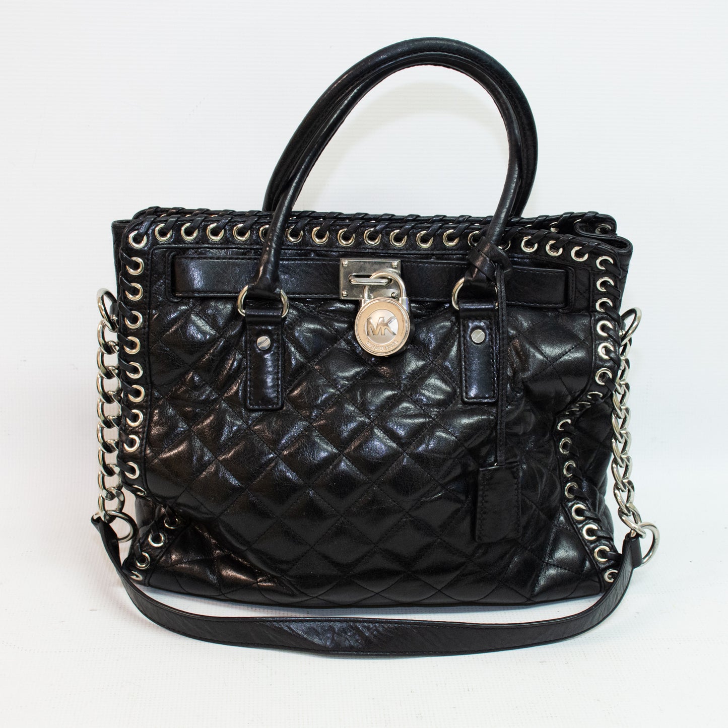 Michael Kors Black Large Hippie Grommet Hamilton Satchel