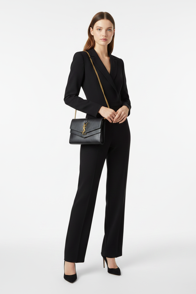 Saint Laurent YSL Sulpice Cross Body Bag - Black