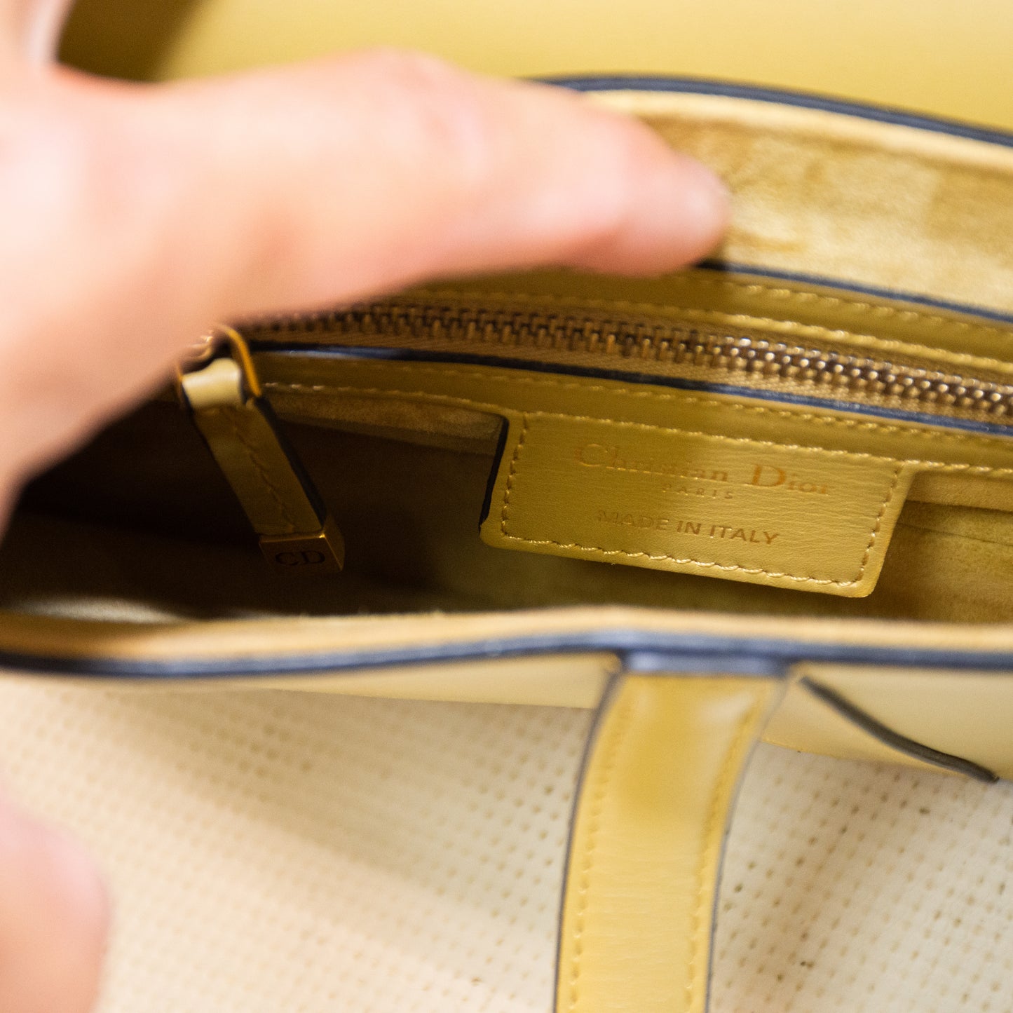 Christian Dior Medium Caramel Saddle Bag