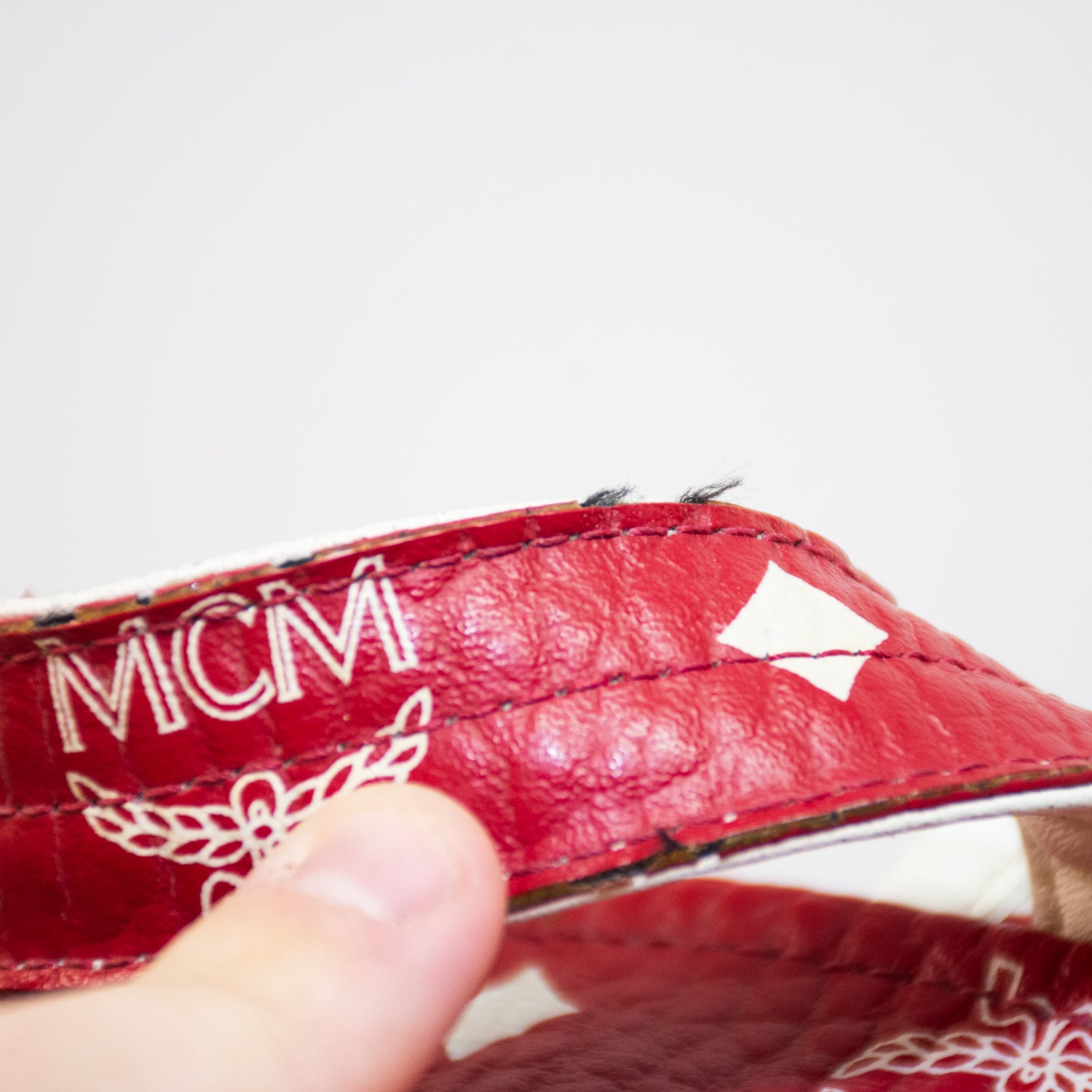 MCM Red Dietrich Laurel Backpack - 90431