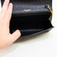 Saint Laurent YSL Uptown Black Grain Leather Chain Wallet