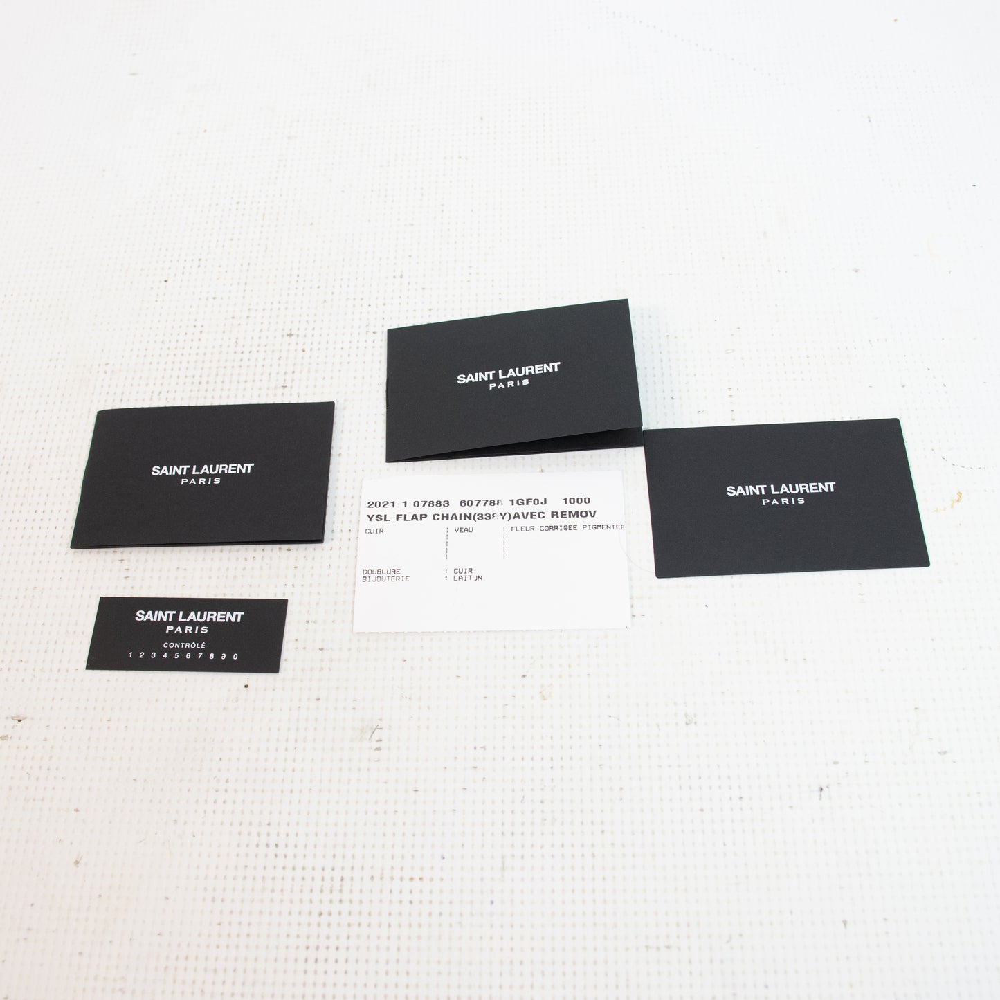 Saint Laurent YSL Uptown Black Grain Leather Chain Wallet