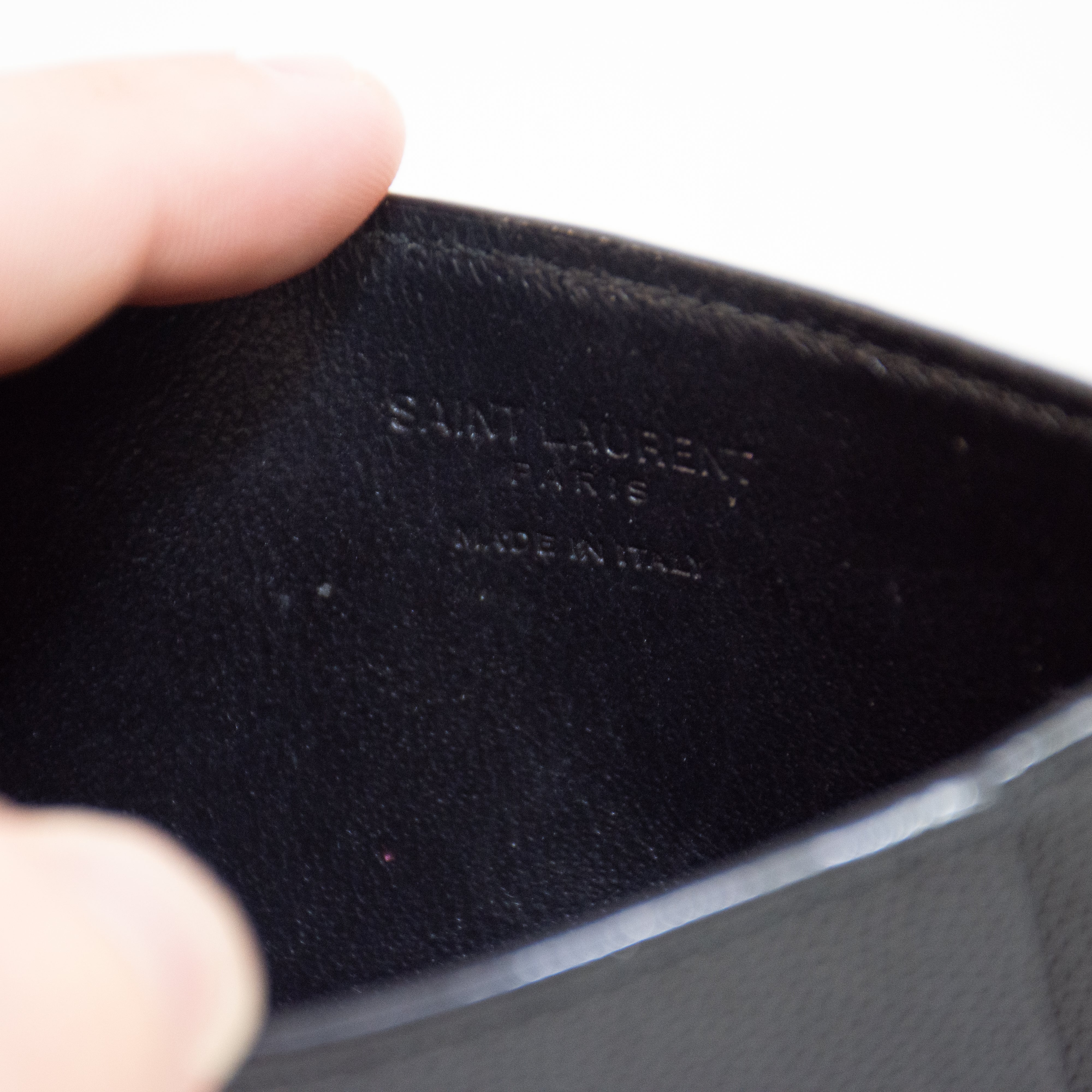 Saint Laurent YSL Uptown Black Grain Leather Chain Wallet