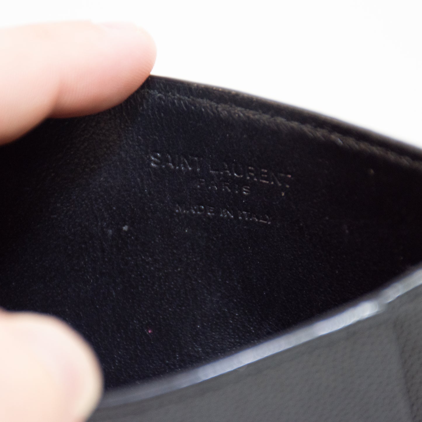 Saint Laurent YSL Uptown Black Grain Leather Chain Wallet
