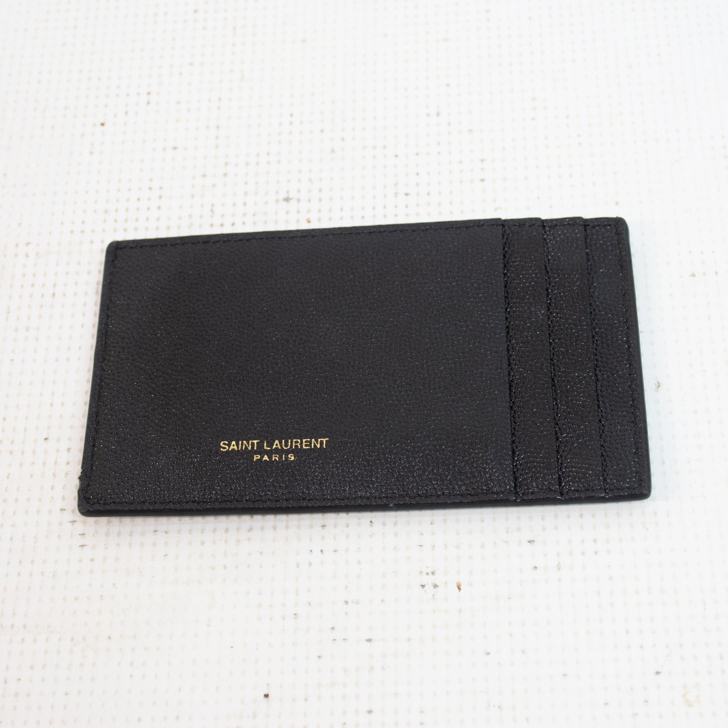Saint Laurent YSL Uptown Black Grain Leather Chain Wallet