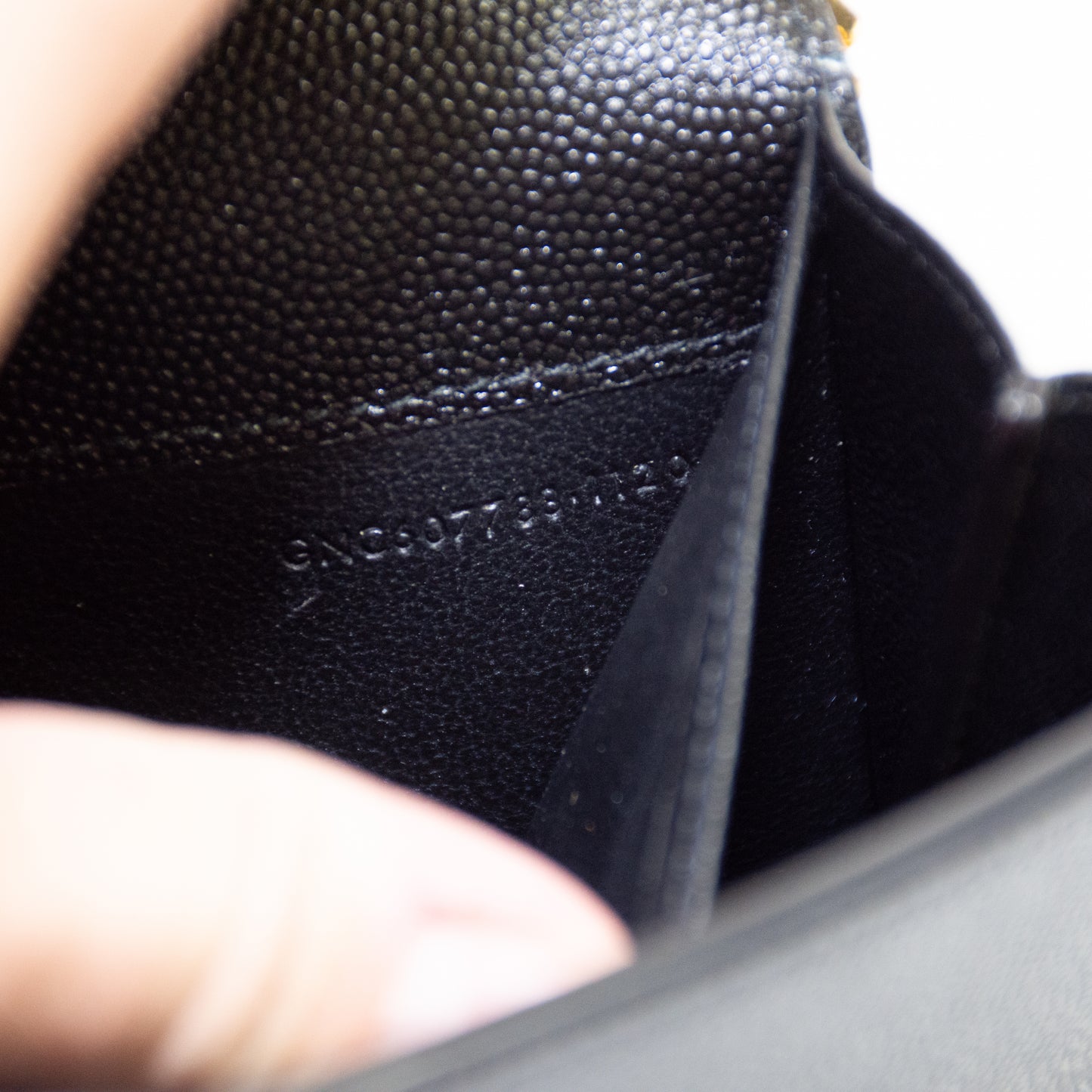 Saint Laurent YSL Uptown Black Grain Leather Chain Wallet