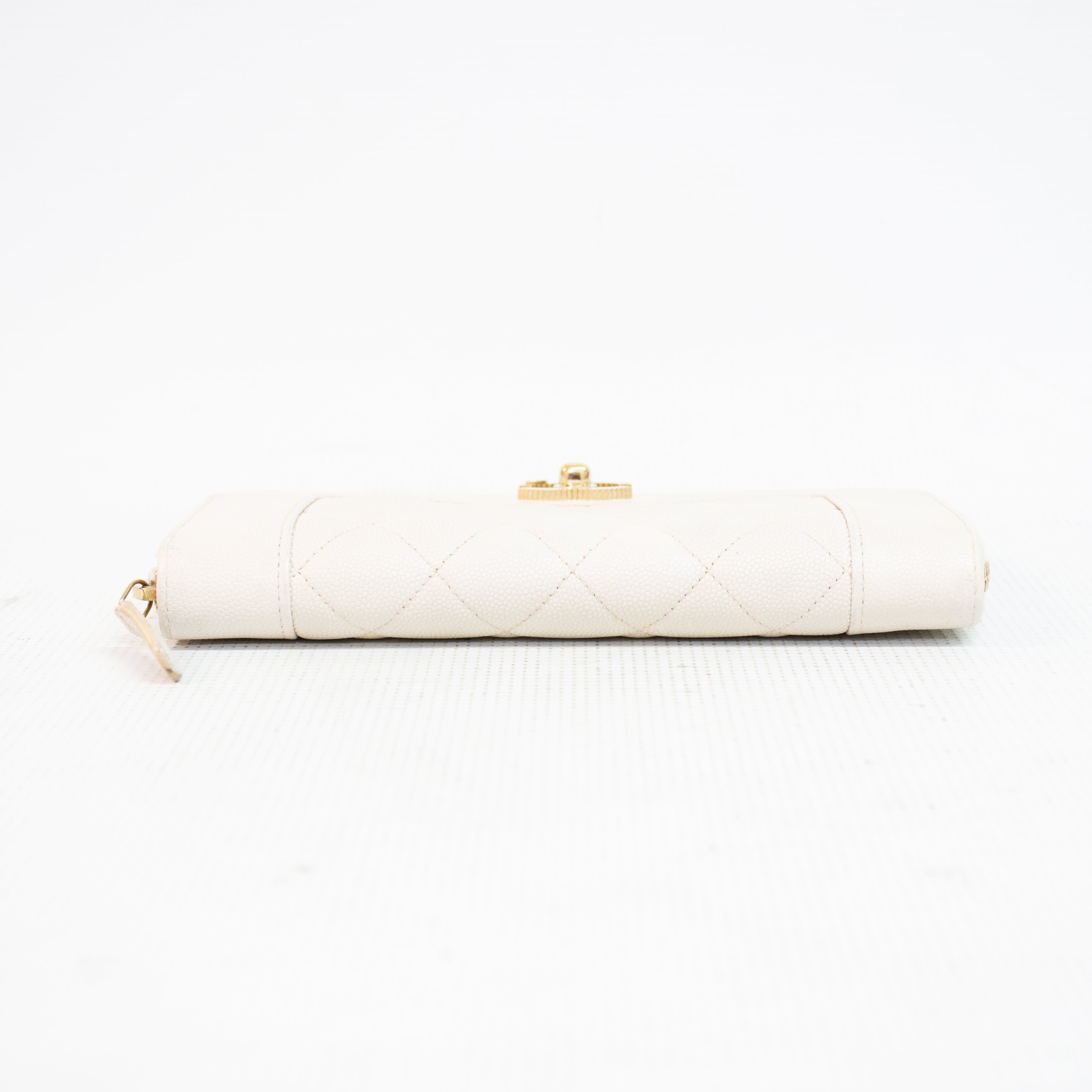 Chanel Mademoiselle White Long Wallet