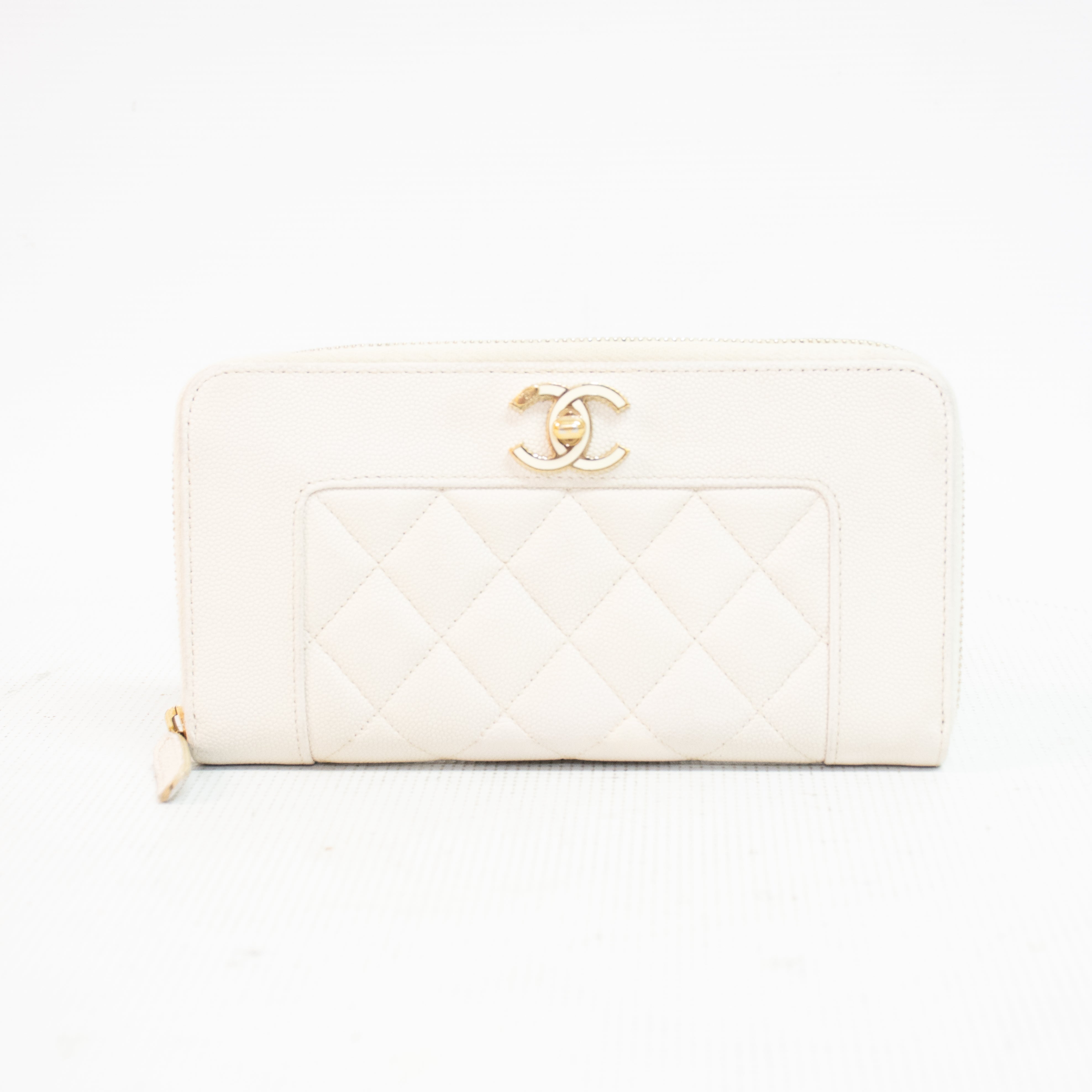 Chanel Mademoiselle White Long Wallet