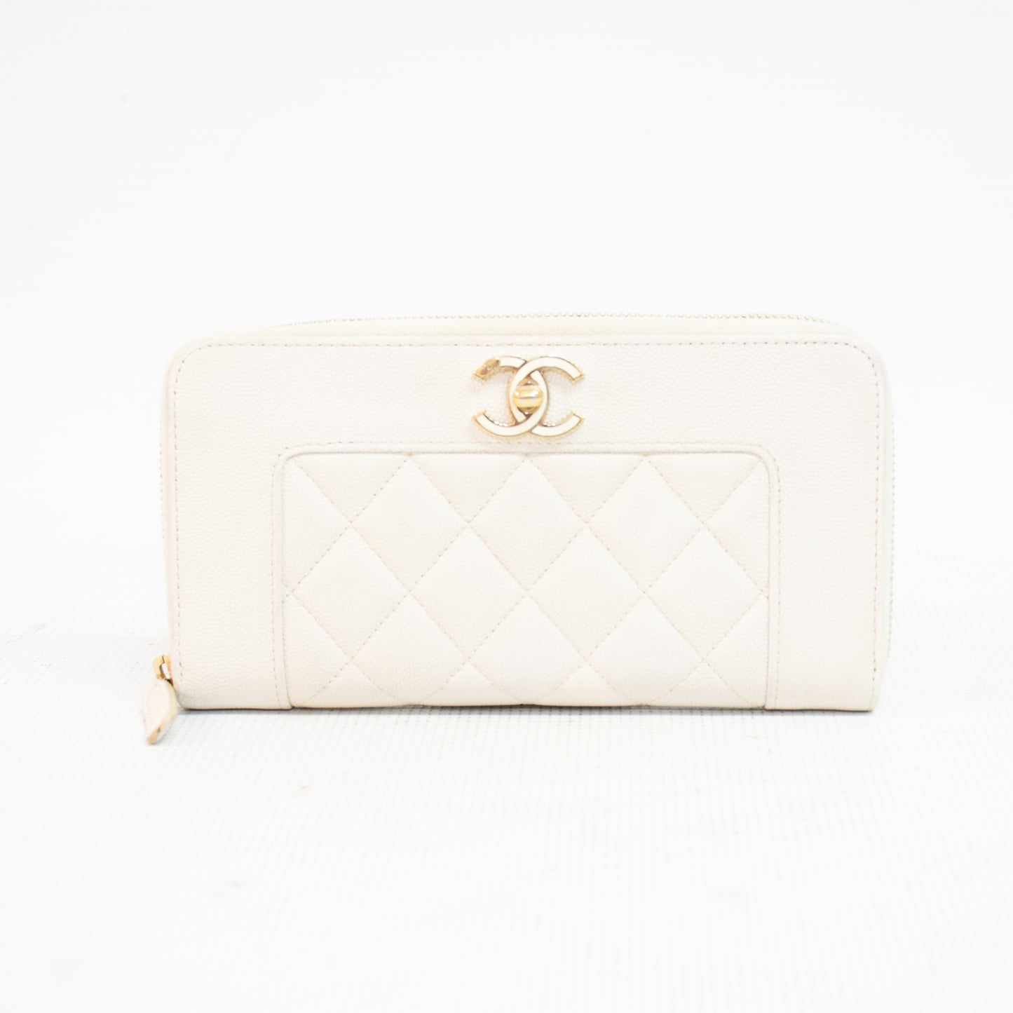 Chanel Mademoiselle White Long Wallet