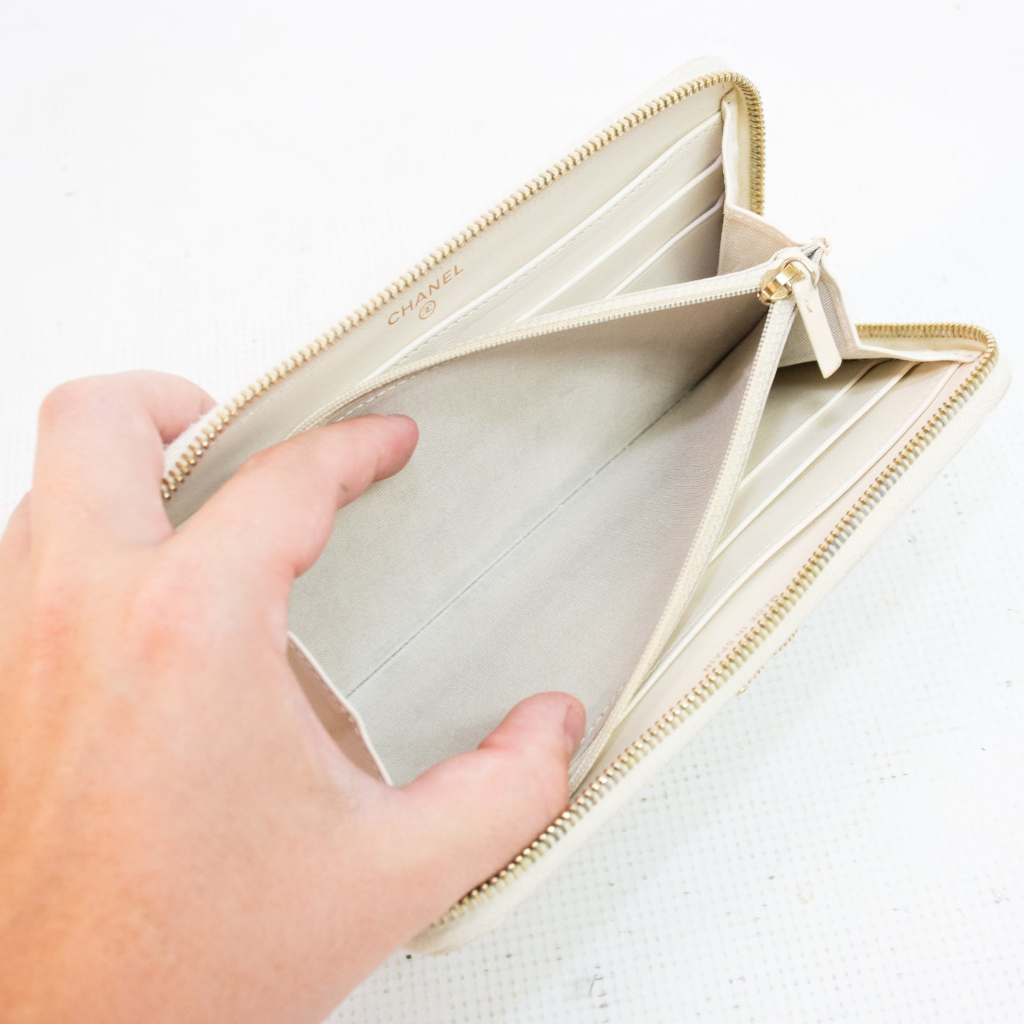 Chanel Mademoiselle White Long Wallet