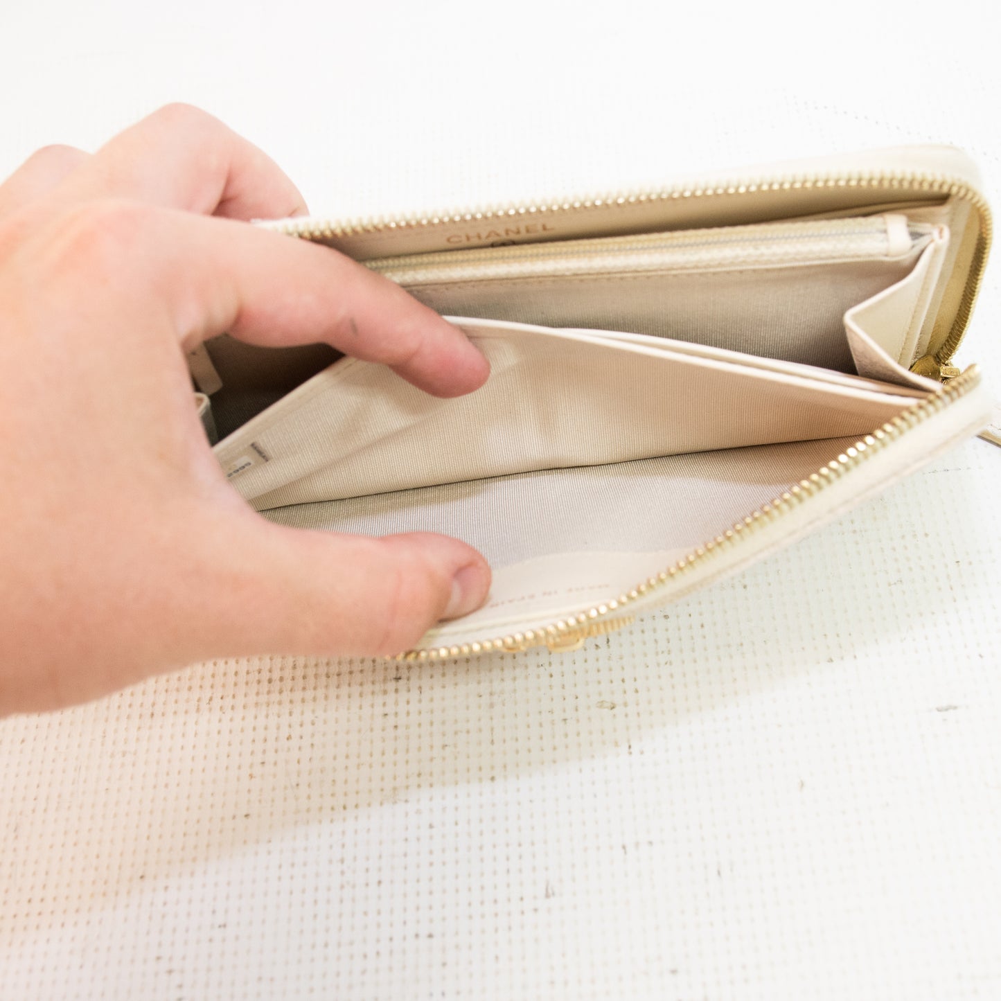 Chanel Mademoiselle White Long Wallet