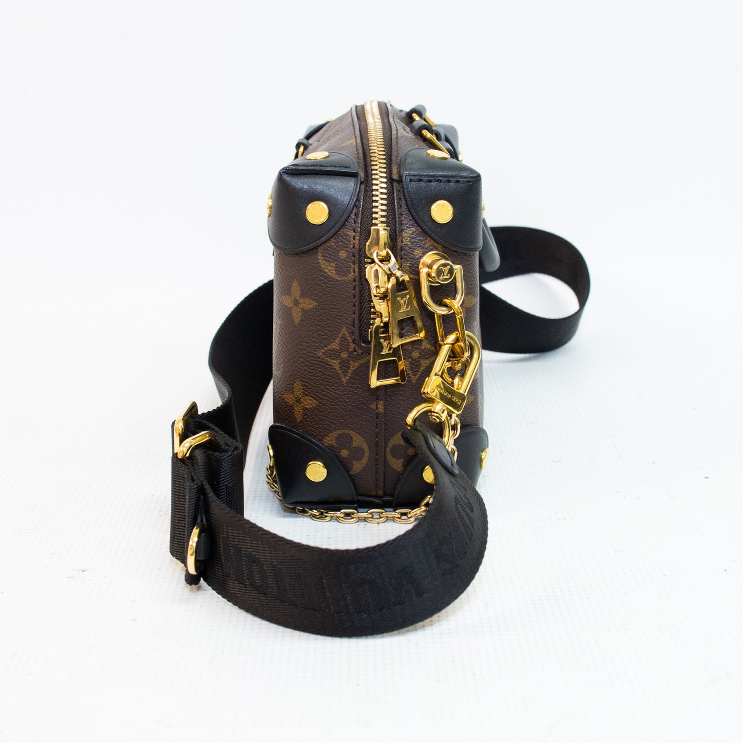 Louis Vuitton Monogram Petite Malle Souple Top Handle Cross Body Bag