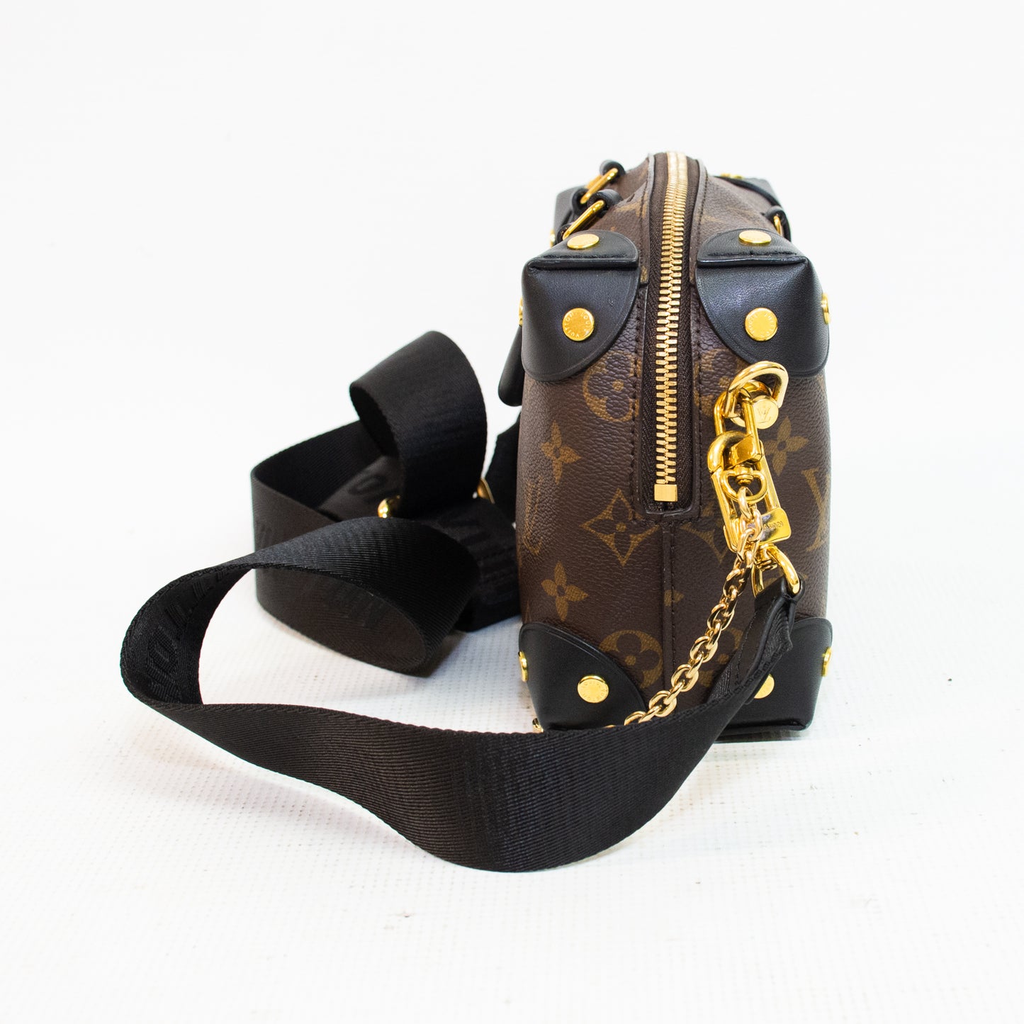 Louis Vuitton Monogram Petite Malle Souple Top Handle Cross Body Bag